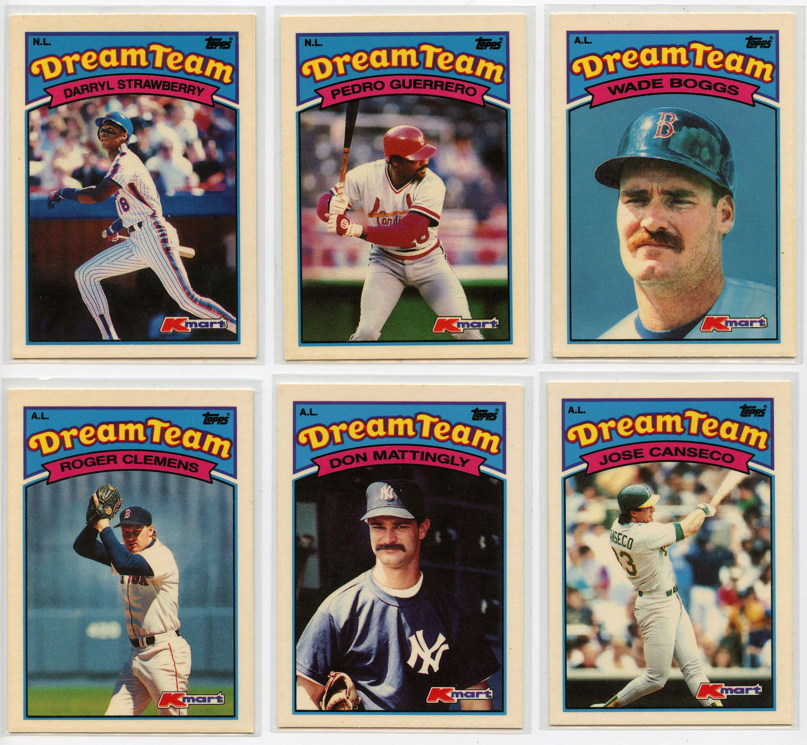 Baseball Set 6 Cards Dream Team Kmart Topps 1989 (1 of 2)