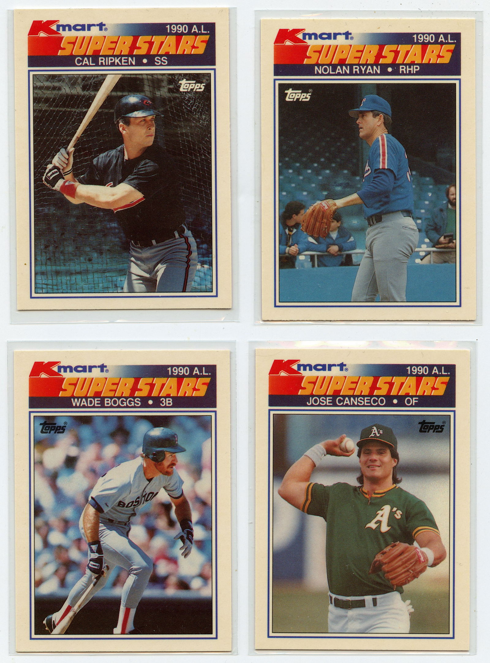 Baseball Set 4 Cards Kmart Super Stars Topps 1990 (1 of 2)