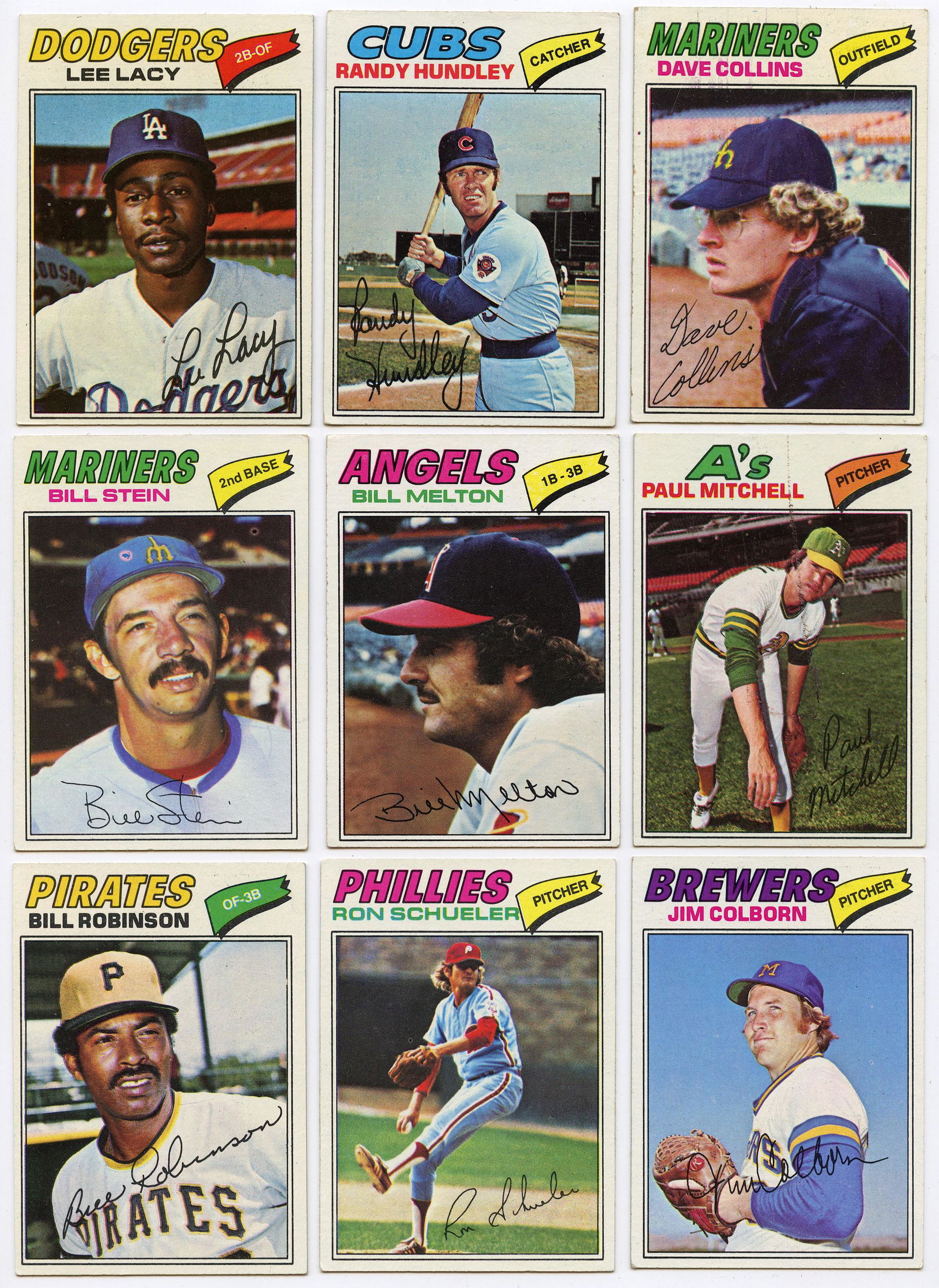 Baseball Set 9 Cards 1977 Topps Chewing Gum Inc. (1 of 2)
