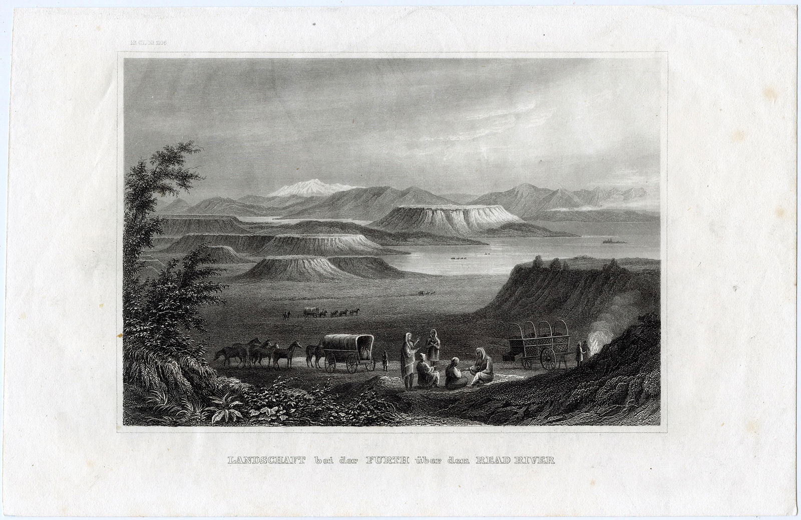 Antique Etching Amarican Landscape Read River (1 of 1)