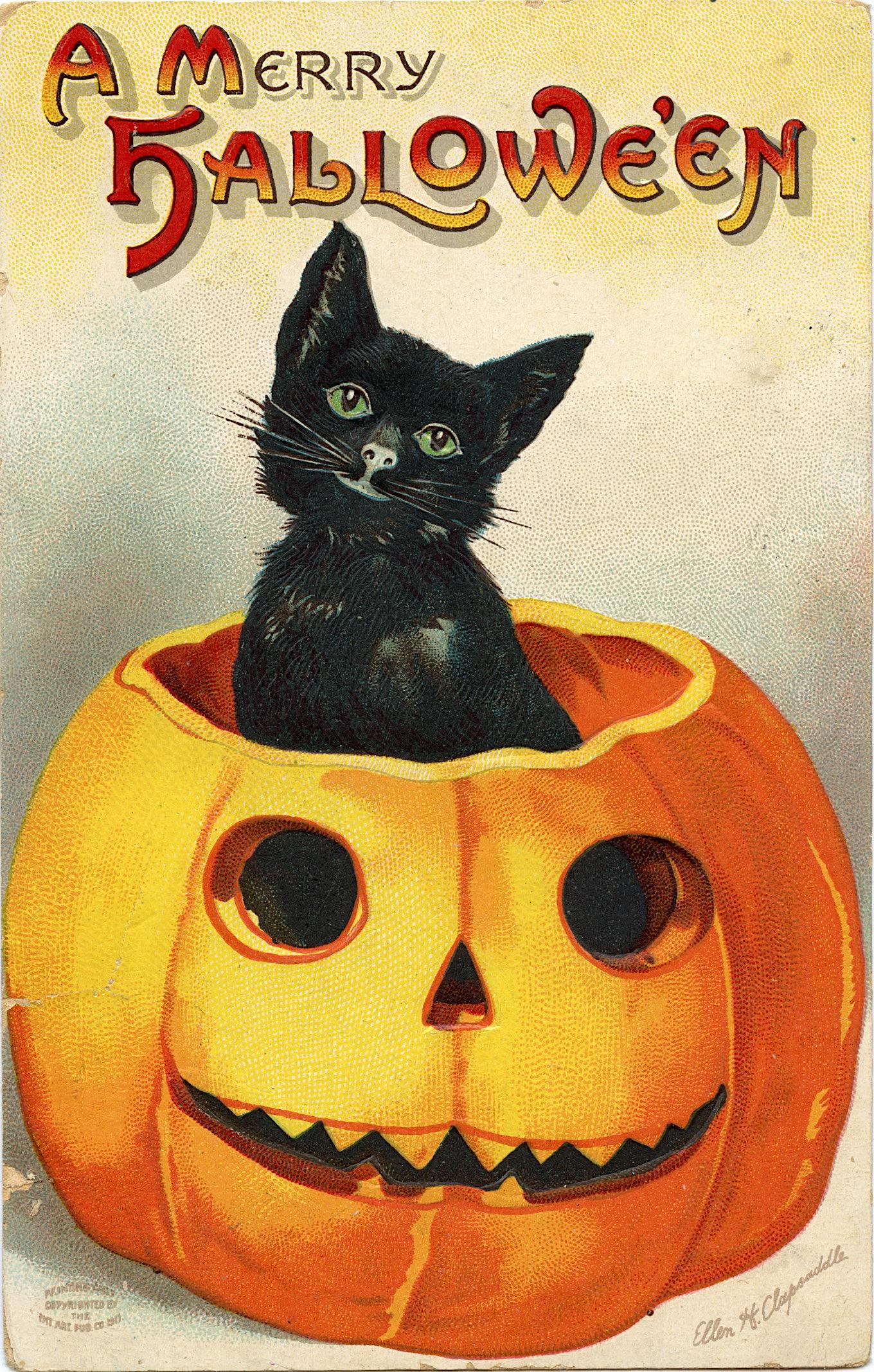 Antique Vintage Rare Postcard Halloween (1 of 2)