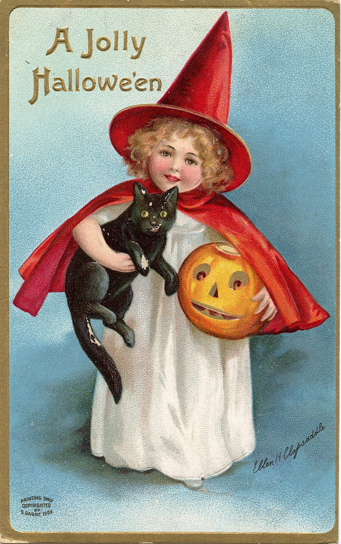 Antique Vintage Rare Postcard Halloween (1 of 2)