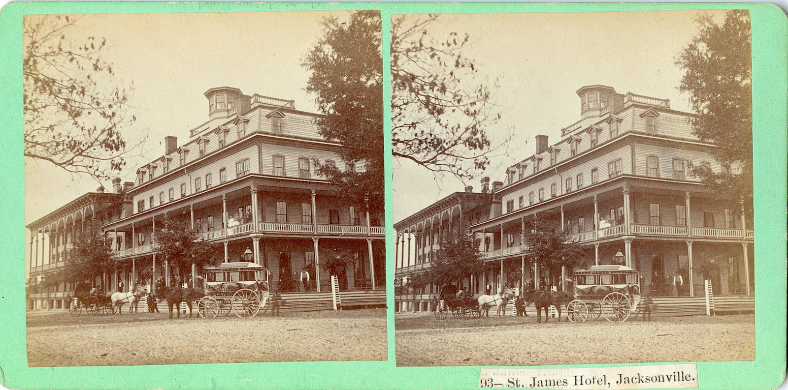 Antique Real Photo Stereoview Hotel Jacksonville, FL (1 of 2)