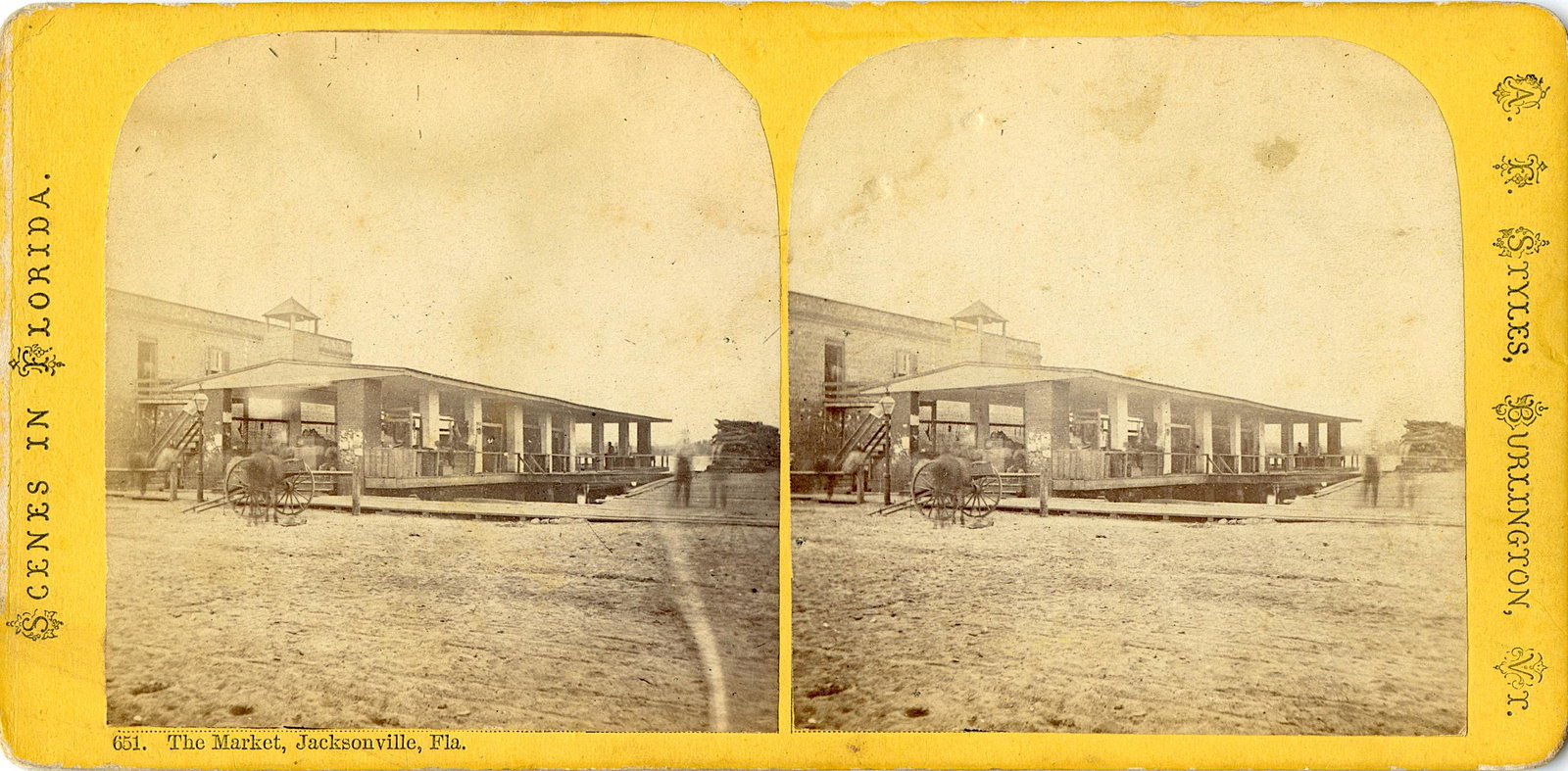 Antique Real Photo Stereoview Market Jacksonville, FL (1 of 2)