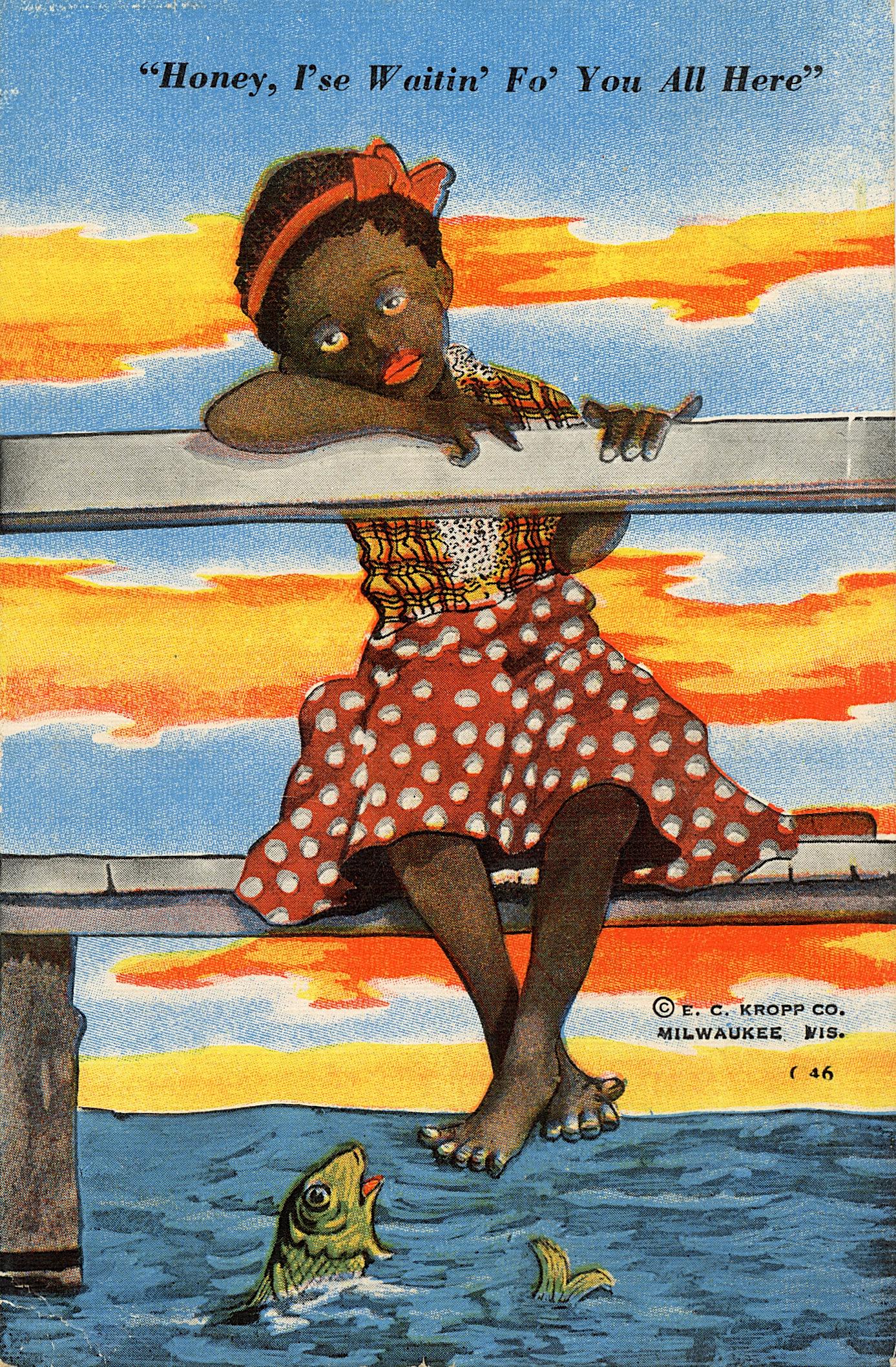 Antique Vintage Rare Postcard African American (1 of 2)