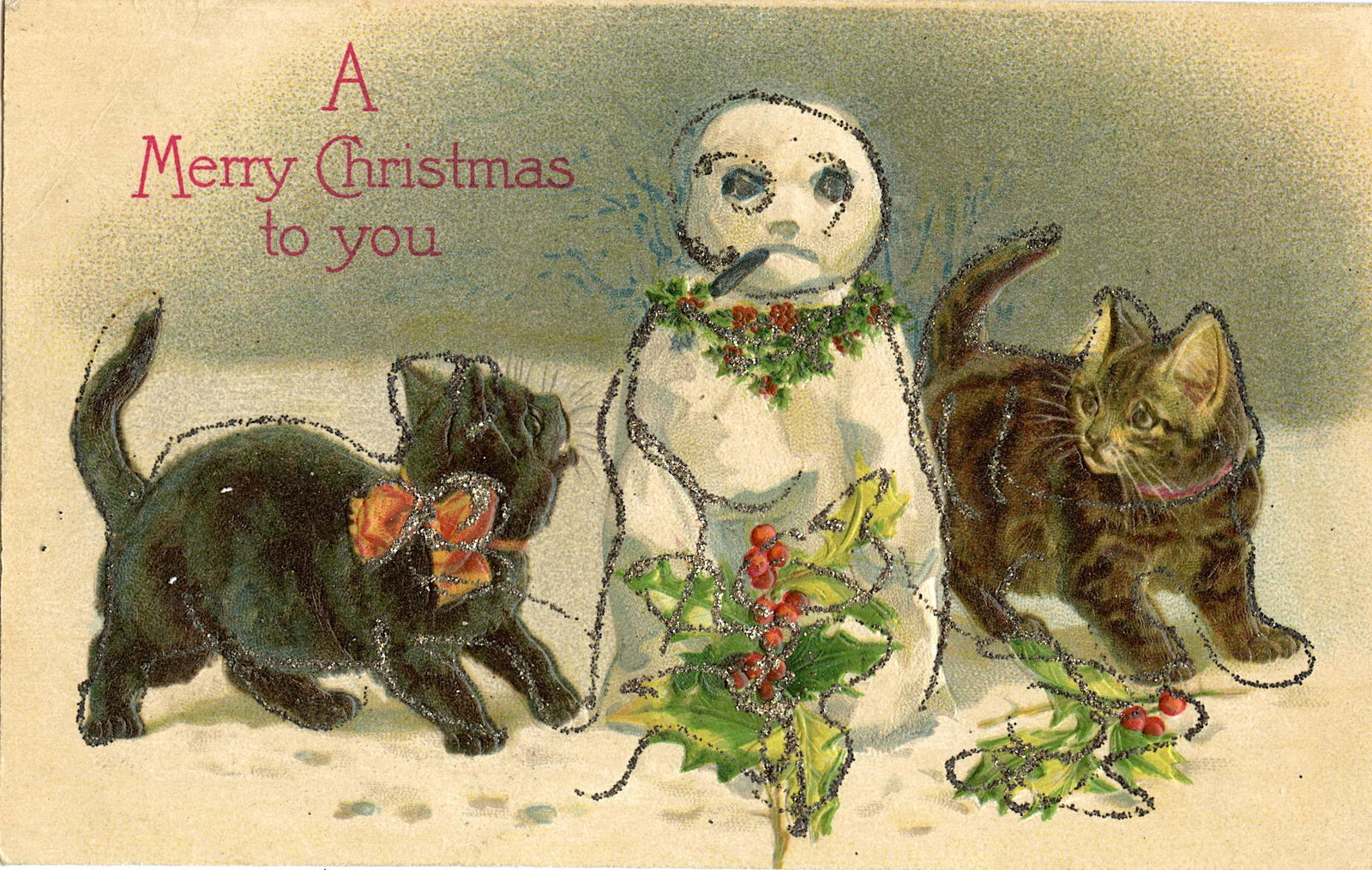 Vintage Rare Postcard Black Cats (1 of 2)