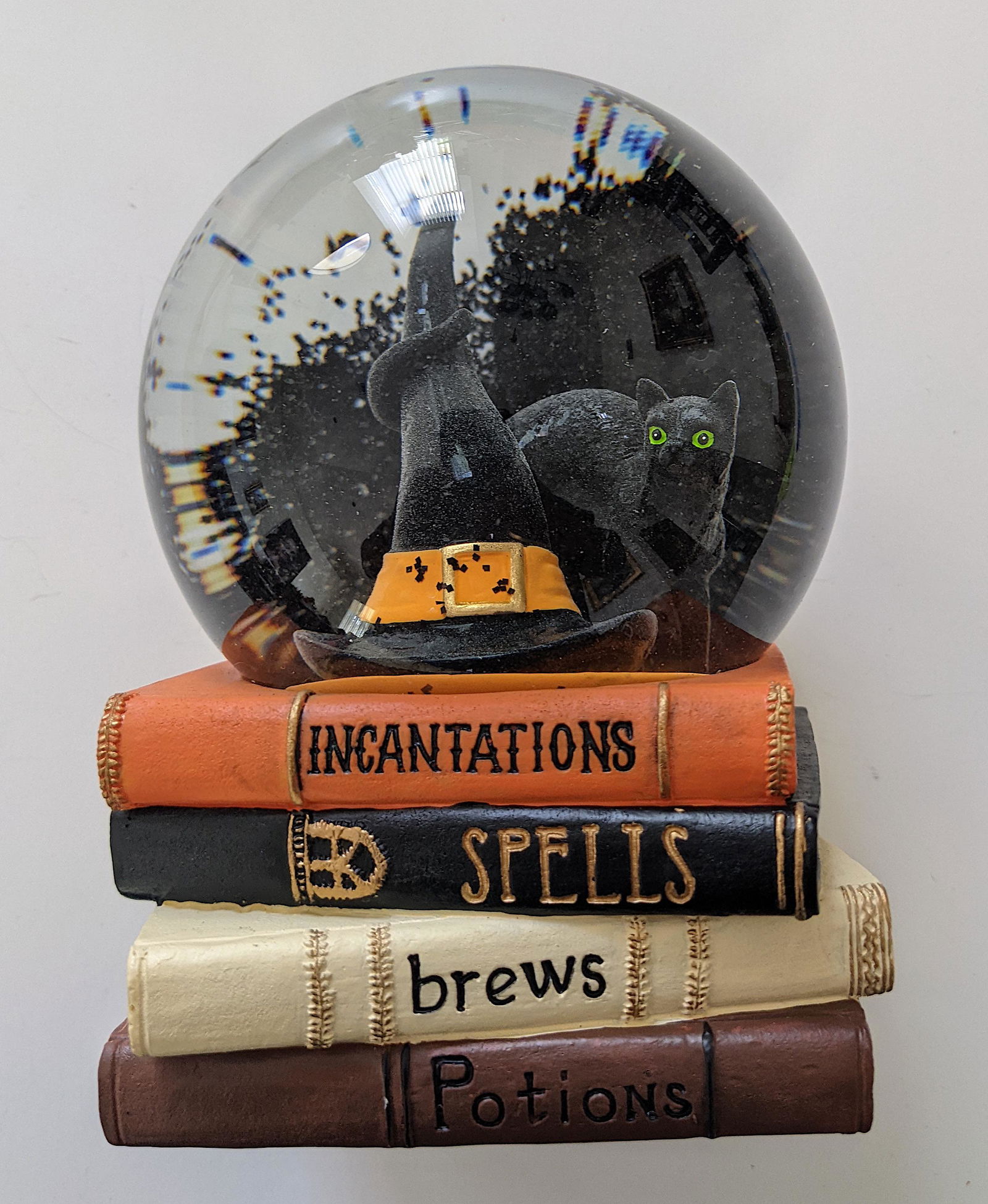 Vintage Halloween Musical Snow Globe Black Cat (1 of 4)