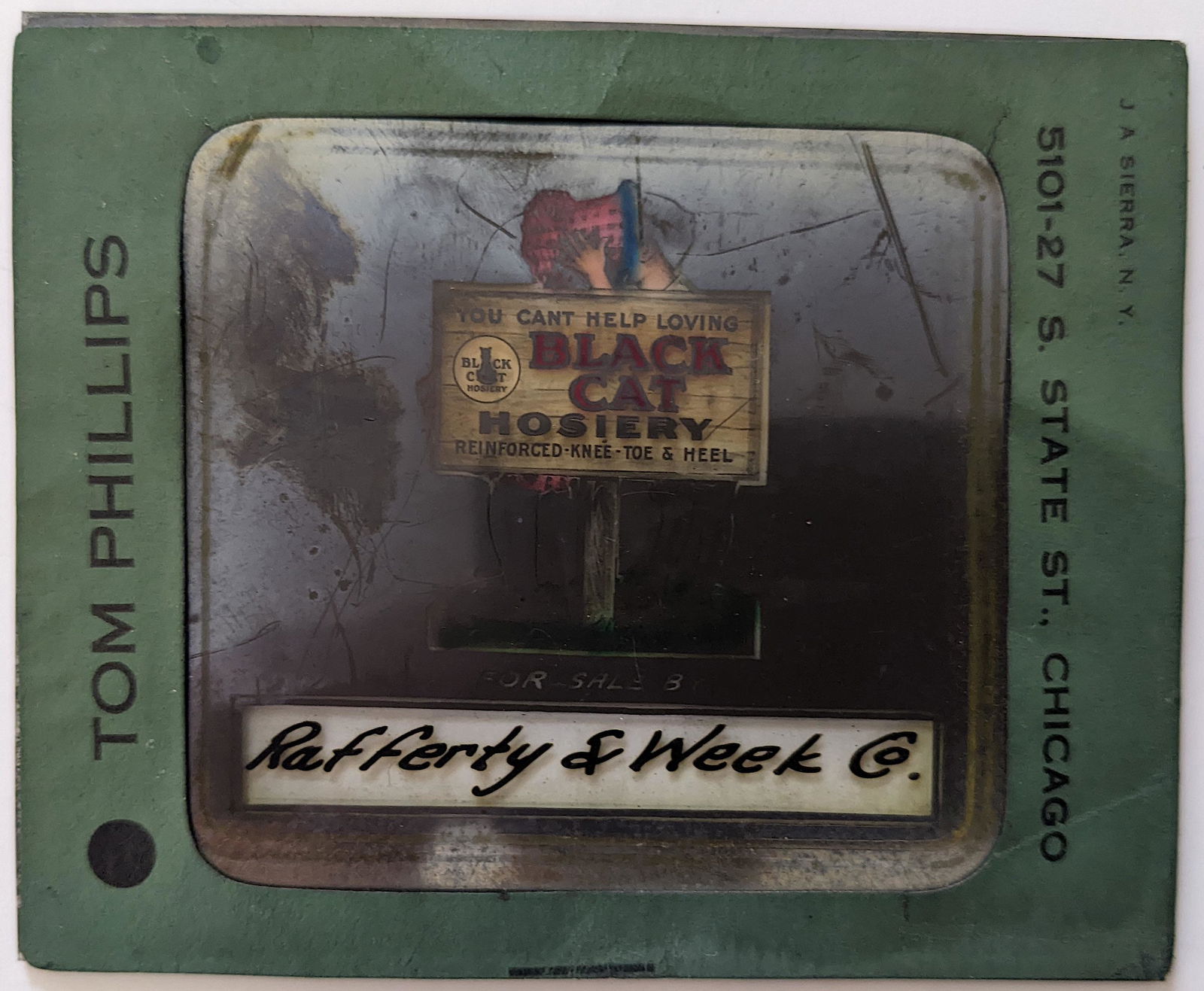 Rare Magic Lantern Black Cat Hosiery N.Y. Advertising (1 of 2)