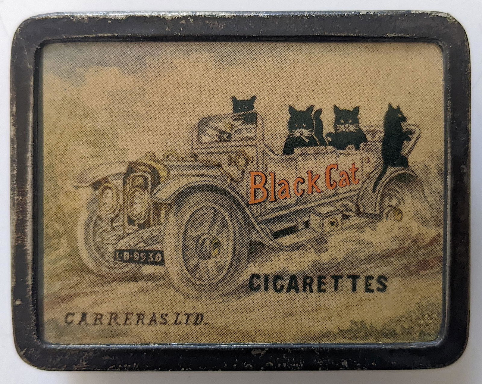 Very Rare Early Match Safe Black Cat Advertising (1 of 3)