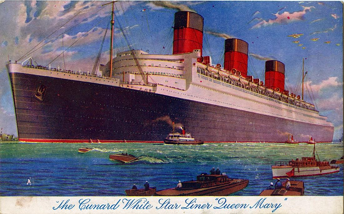 Rare Postcard Boat Cruise Cunard Queen Mary (1 of 2)
