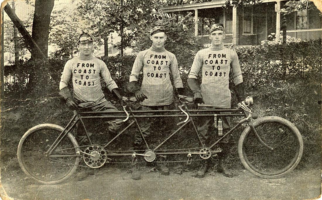 Antique Rare Photogravure PC  3 Seat Bicycle (1 of 2)