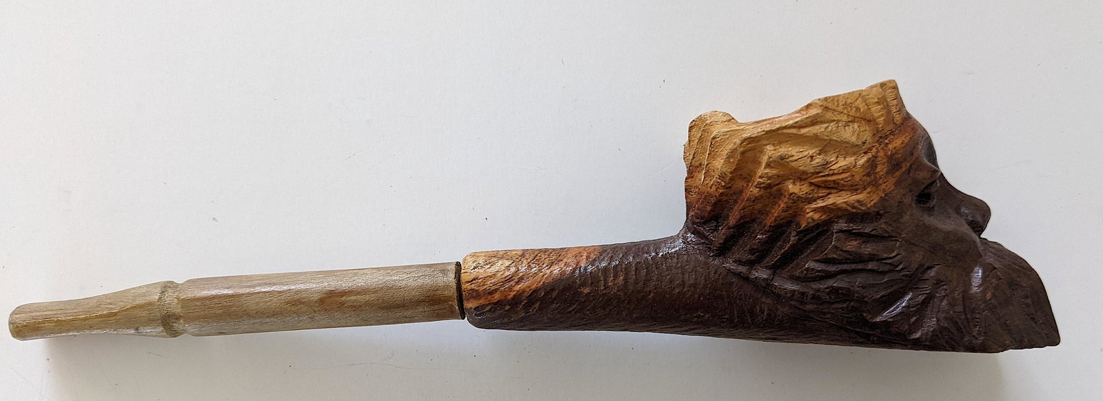 Vintage Antique German Deer Carved Wood Smoking Pipe (1 of 5)