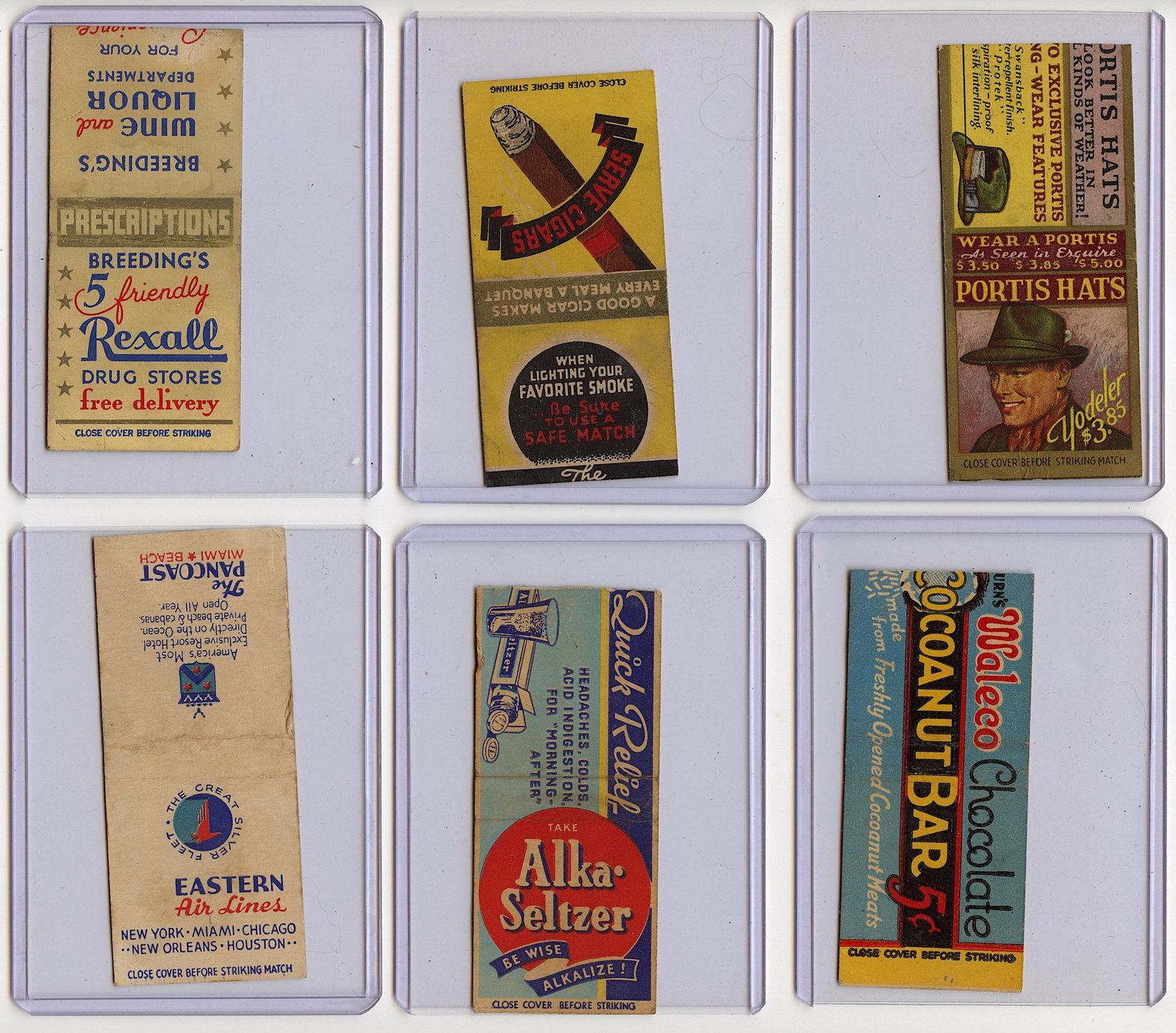 Lot with 6 Vintage Matchbox Covers Advertising (1 of 2)