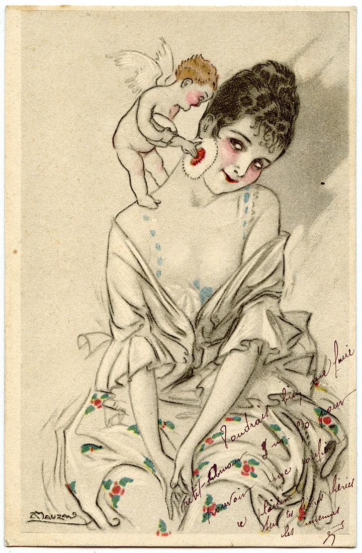 Rare Early Postcard Female Fantasy Actress (1 of 2)