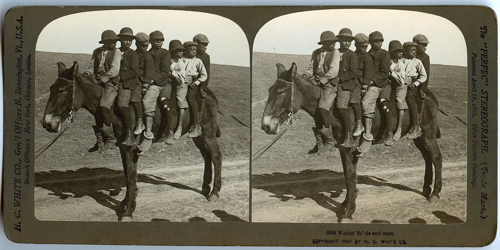 Antique Rare Scarce Stereoview African American, 1901: This stereoview is original from the epoch and constitute wonderful testimony of past time that tend to be unique. The stereoviews are important material for serious collectors, galleries and museums.