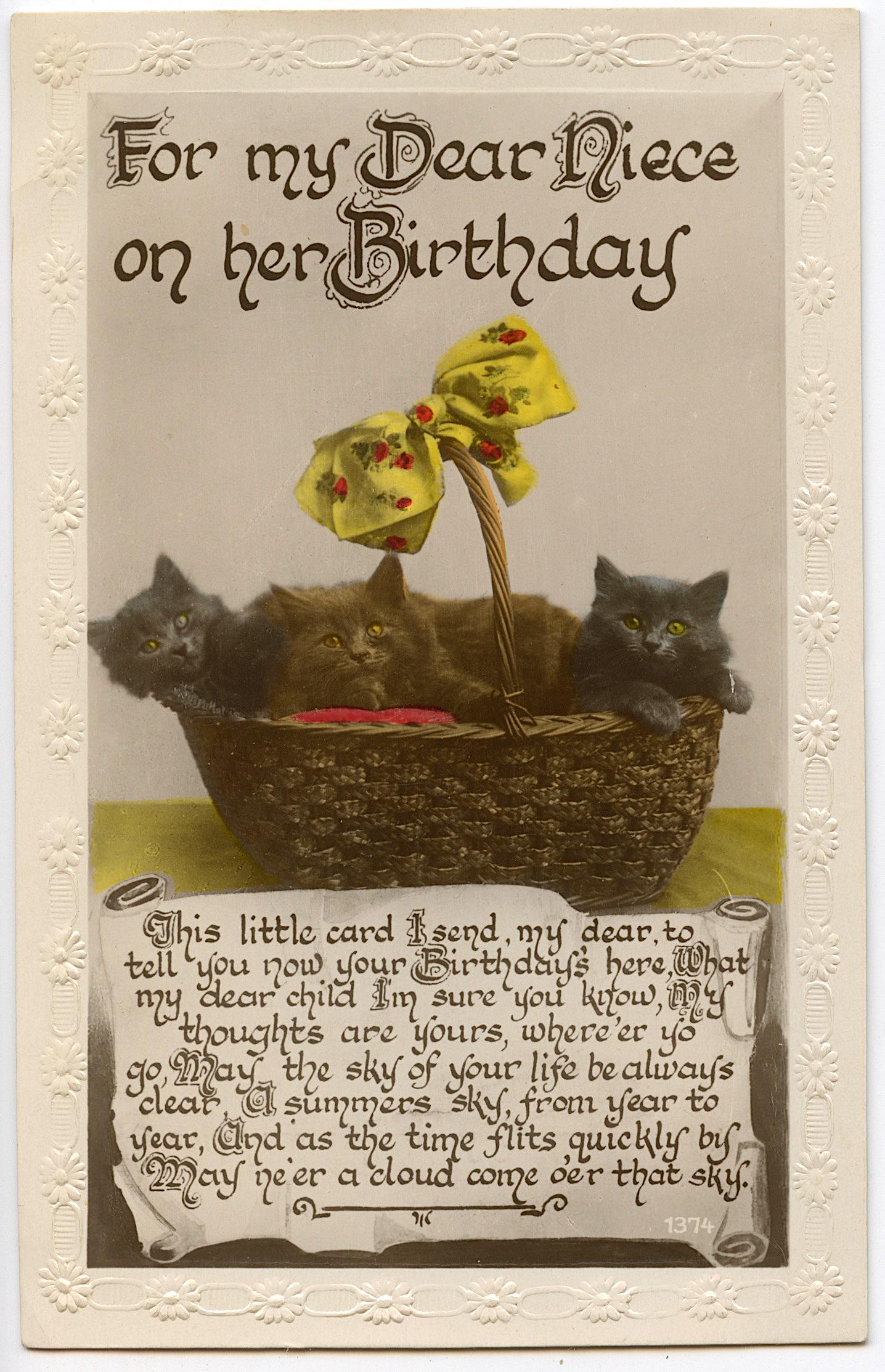 Antique Vintage Halloween Black Cat Postcard (1 of 2)