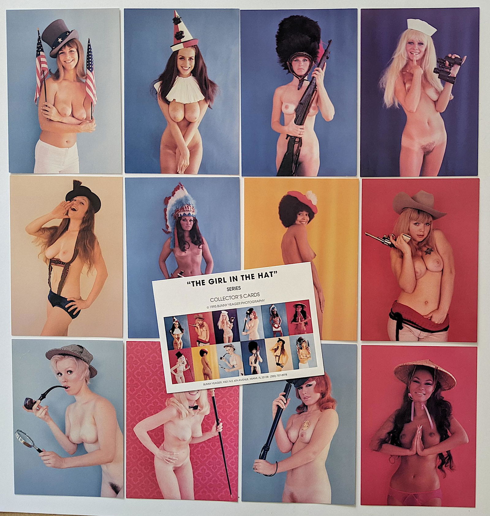 Complete Set 12 Cards BUNNY YEAGER "The Girl In The Hat" (1 of 2)