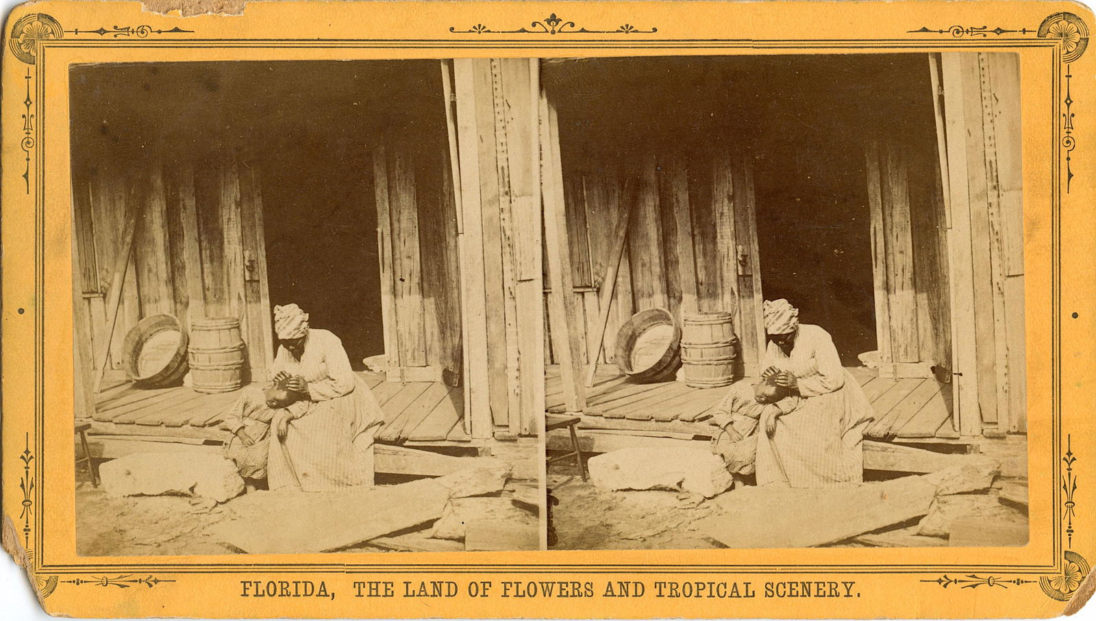 Antique Real Photo Stereoview African American , FL (1 of 2)