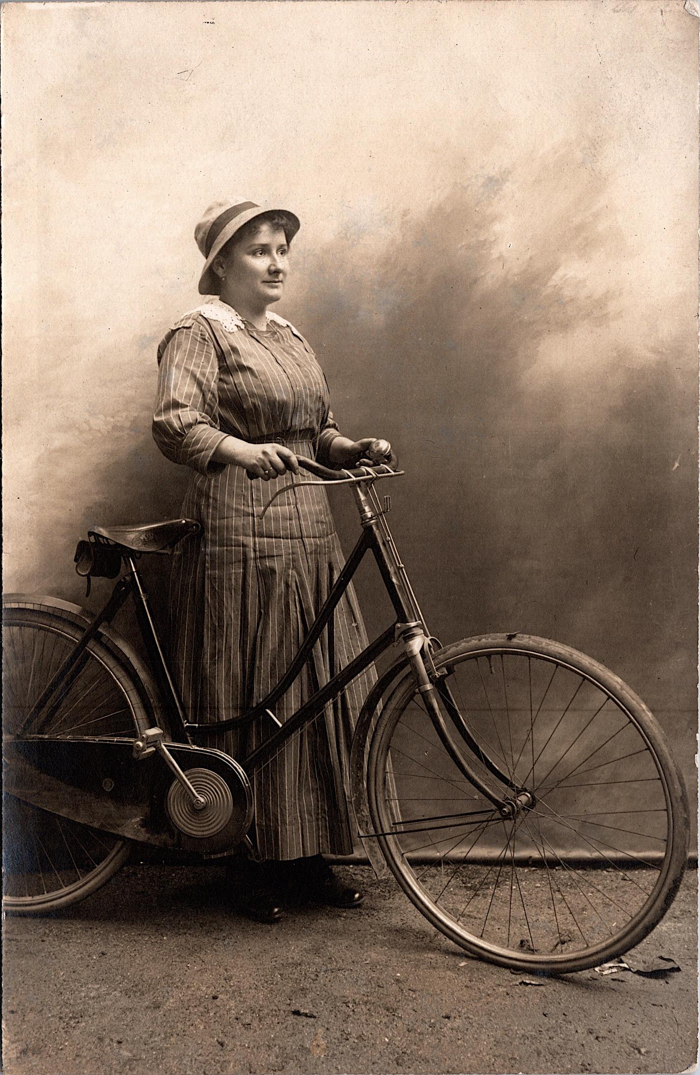 Real Photo Rare Vintage Postcard Lady Bicycle: The dimensions of an antique/vintage postcard are Approx. 5.5"x 3.5" (small variances can occur). ABOUT SHIPPING: This lot is located in Boca Raton, Fl and its shipment will be made directly by Arteli