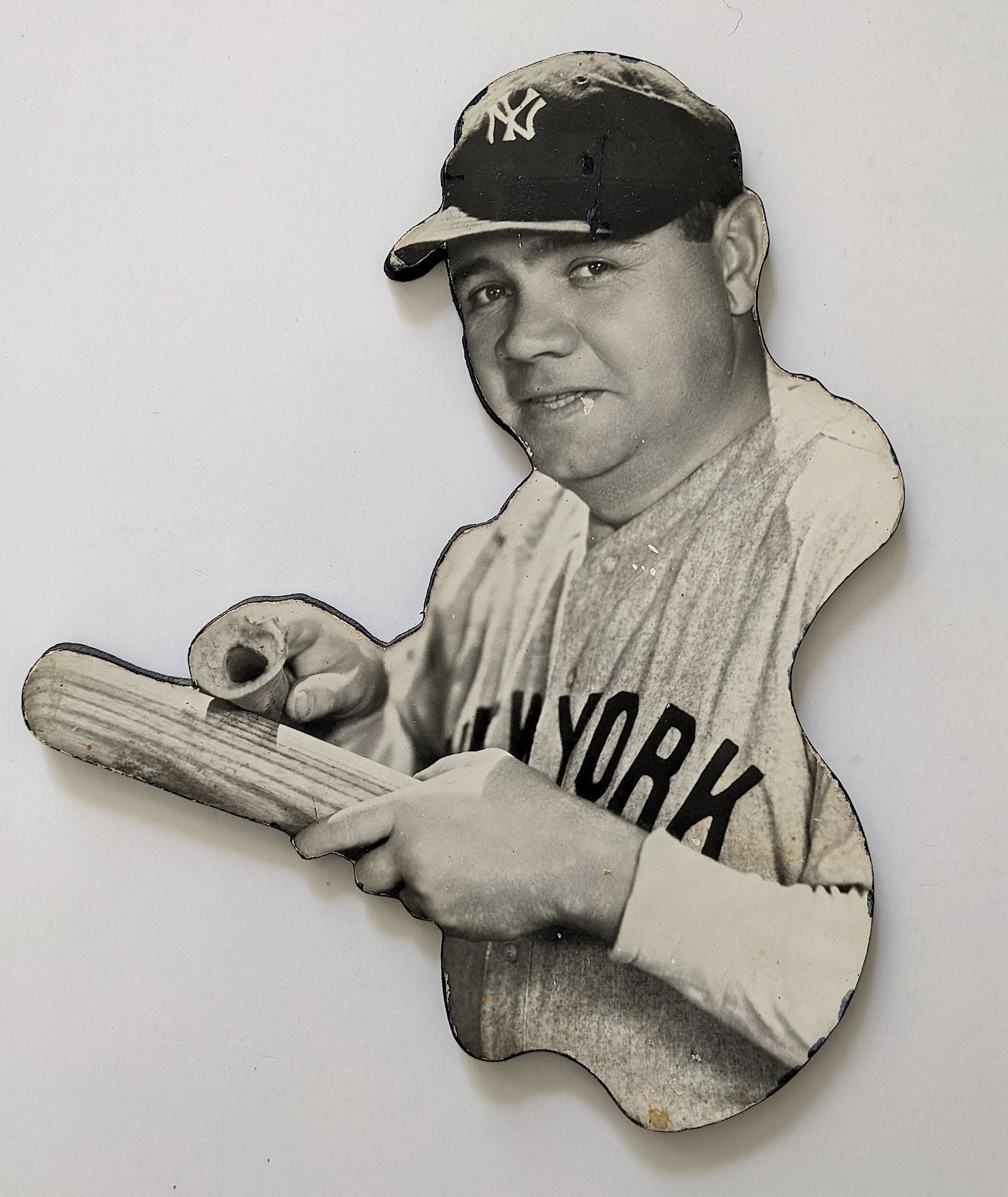 Very Rare Real Vintage Photo BABE RUTH NY Die Cut on Board (1 of 3)