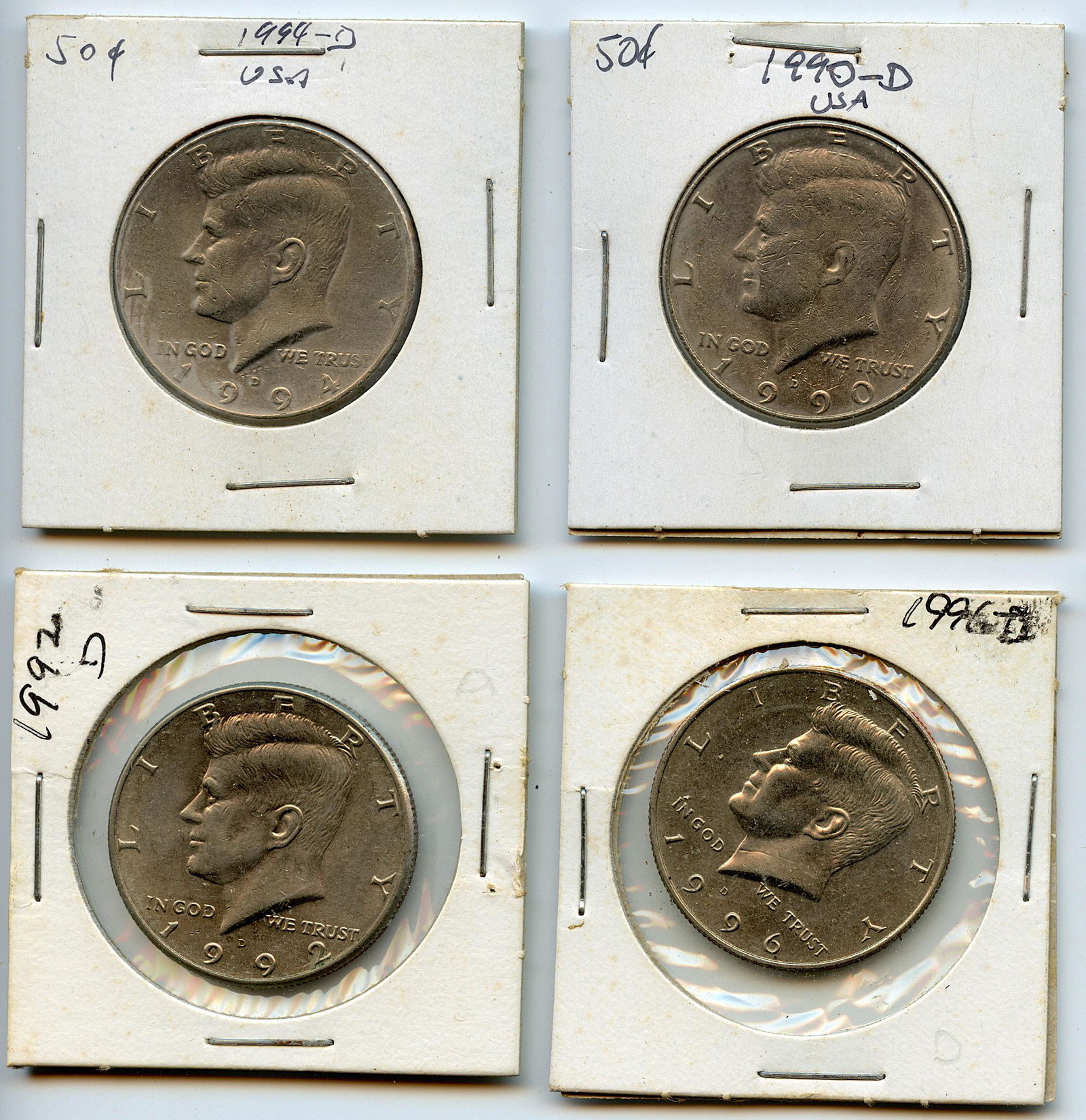 Set with 4 Half Dollar Coins 1994, 1990, 1992, 1996 (1 of 2)