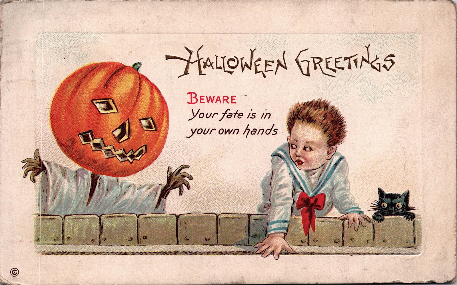 Antique Vintage Rare Postcard Halloween: The dimensions of an antique/vintage postcard are Approx. 5.5"x 3.5" (small variances can occur). ABOUT SHIPPING: This lot is located in Boca Raton, Fl and its shipment will be made directly by Arteli