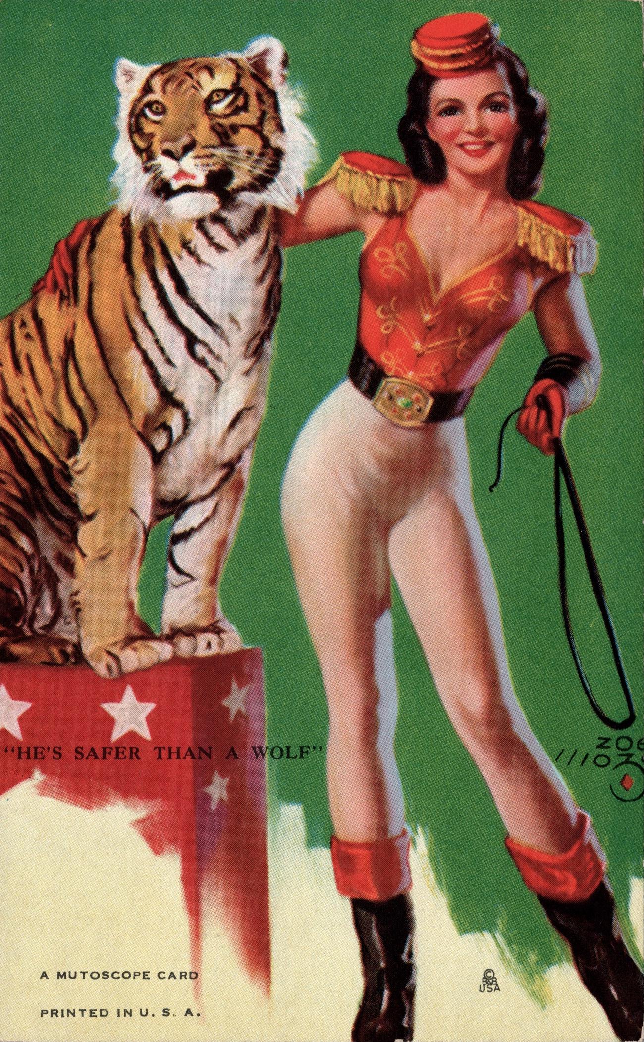 Original A MUTOSCOPE CARD Pin UP Girl 1940'S - 1950s (1 of 1)