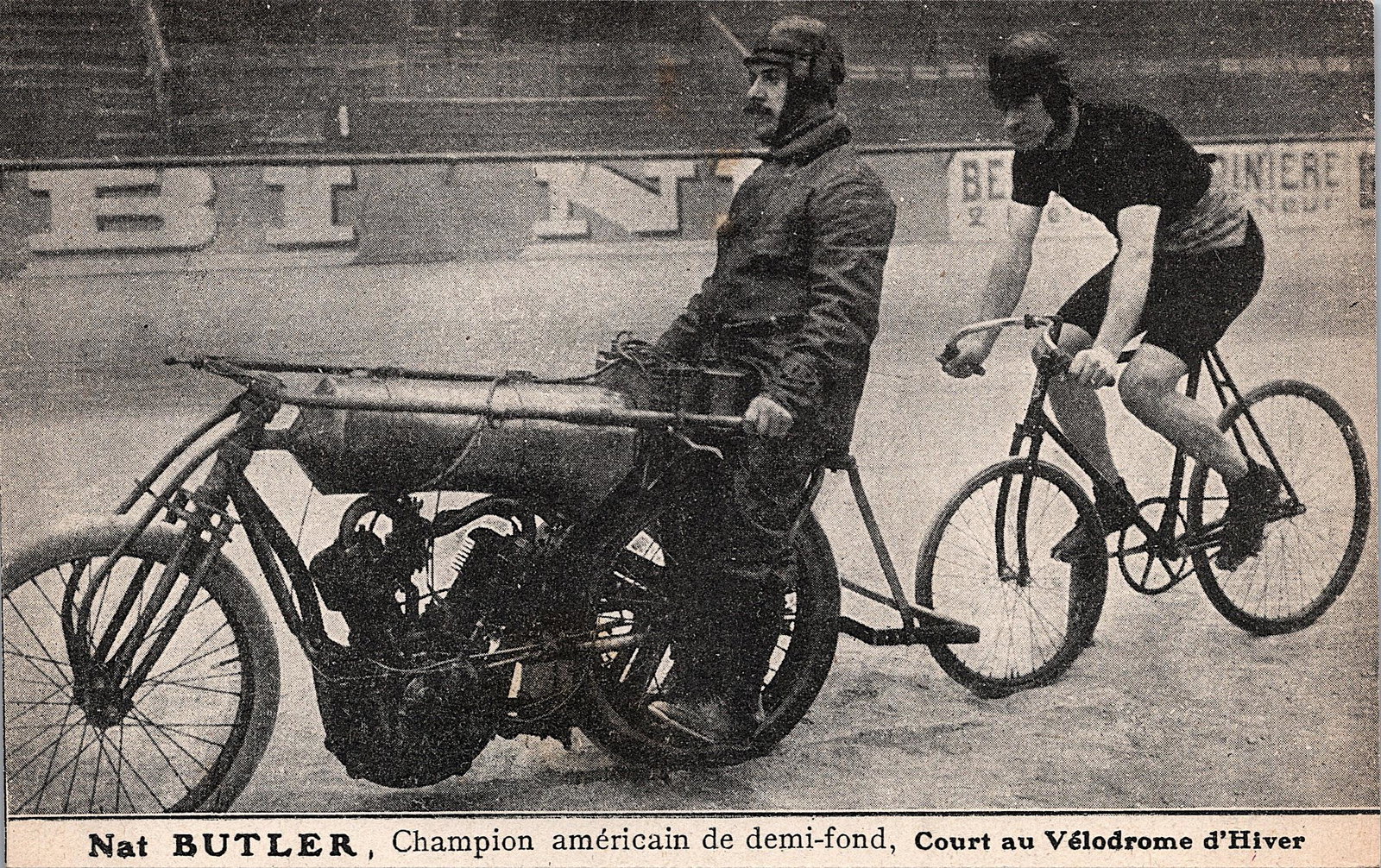 Antique Vintage Rare Postcard Cyclism Velodrome Nat Bitler (1 of 2)