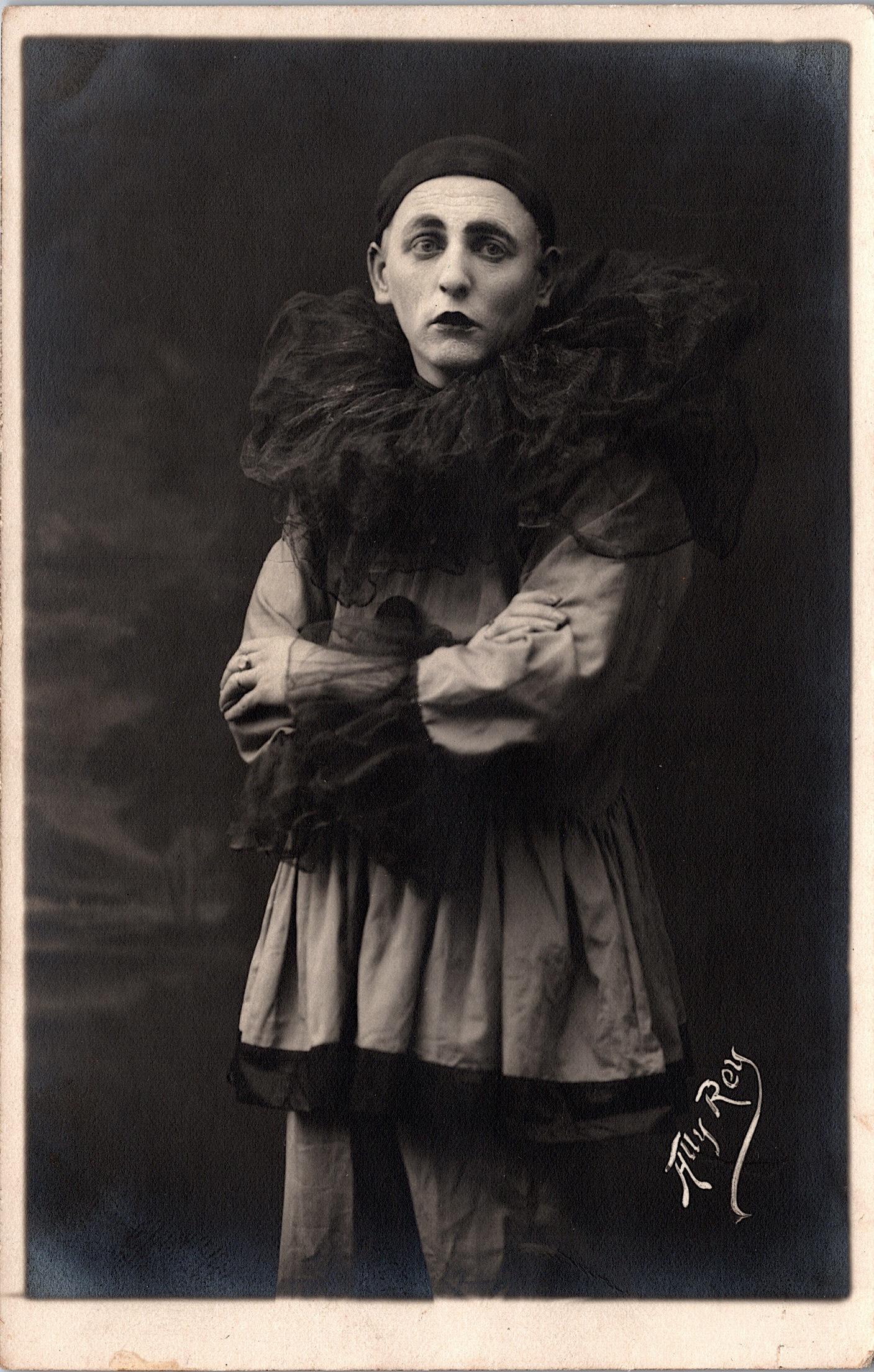 Antique Vintage Rare Postcard Real Photo Clown (1 of 2)