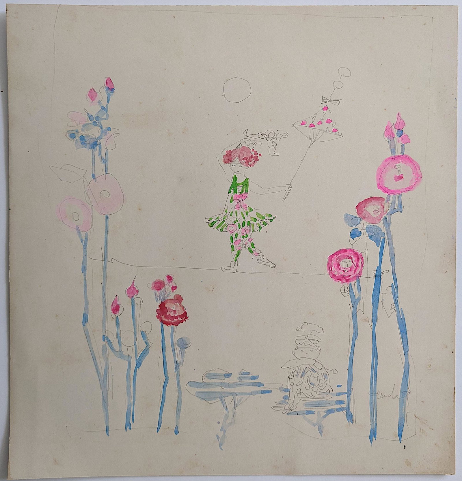 Vintage Original OUIDA GEORGE Illustration (1 of 1)
