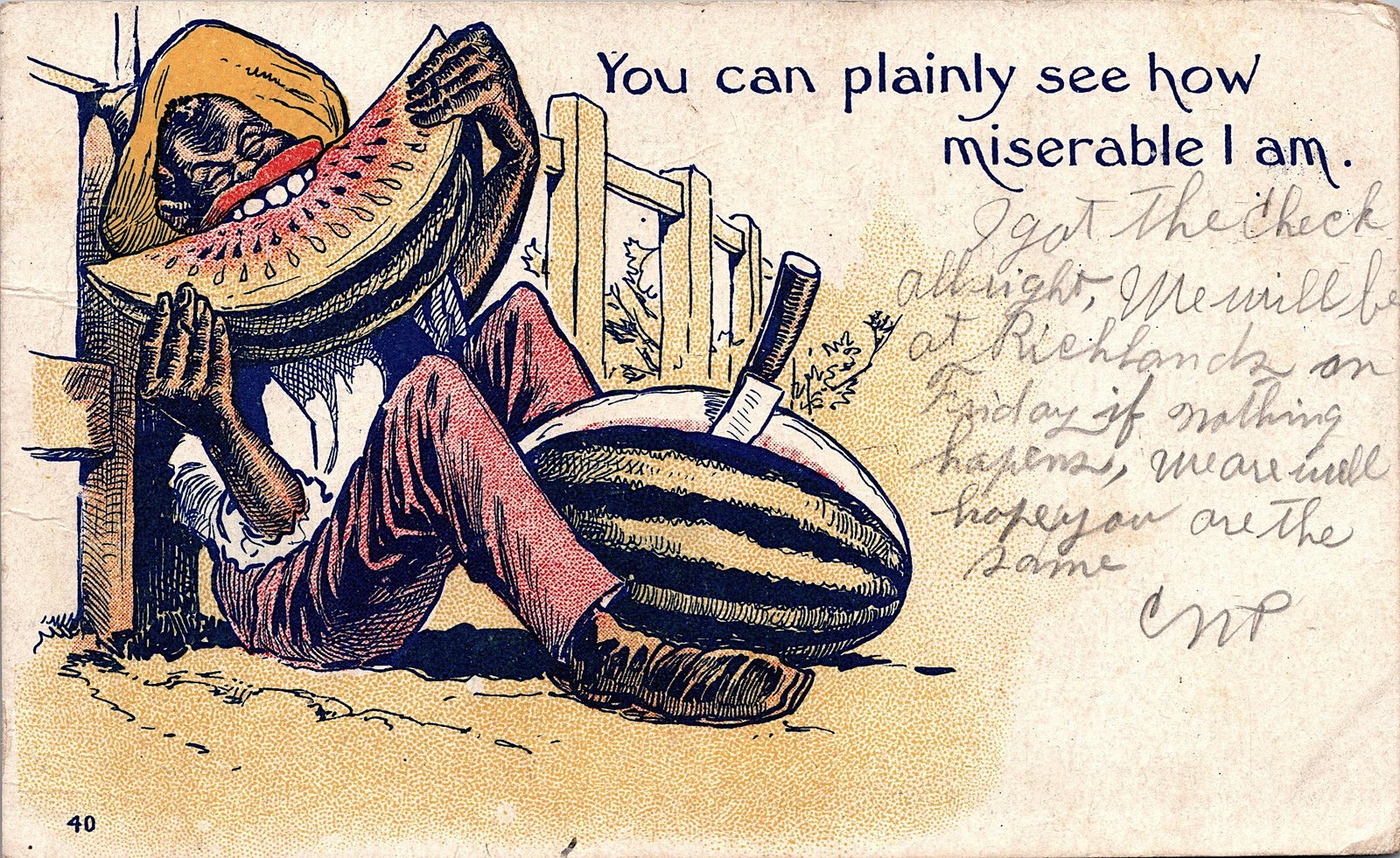 Rare Vintage Postcard African American: The dimensions of an antique/vintage postcard are Approx. 5.5"x 3.5" (small variances can occur). ABOUT SHIPPING: This lot is located in Boca Raton, Fl and its shipment will be made directly by Arteli