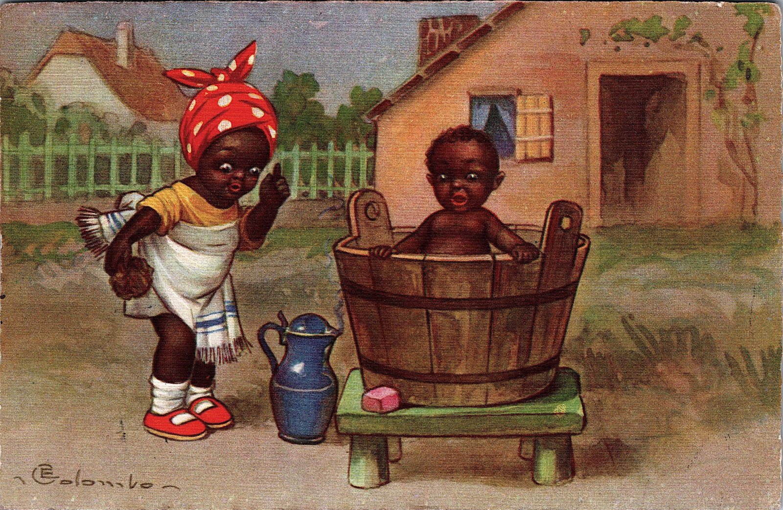 Rare Vintage Postcard African American: The dimensions of an antique/vintage postcard are Approx. 5.5"x 3.5" (small variances can occur). ABOUT SHIPPING: This lot is located in Boca Raton, Fl and its shipment will be made directly by Arteli