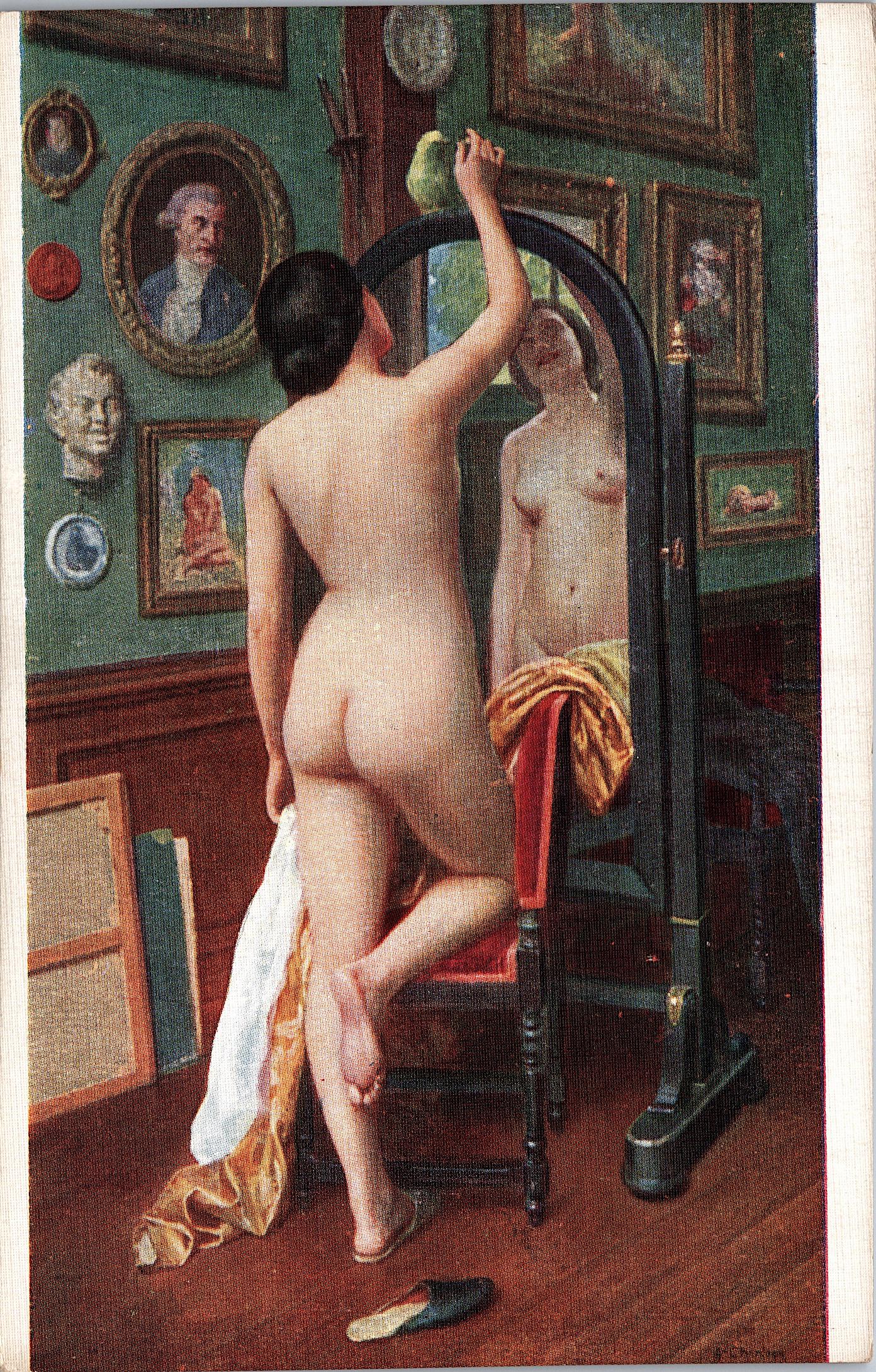Rare Vintage Postcard Artistic Nude Female: The dimensions of an antique/vintage postcard are Approx. 5.5"x 3.5" (small variances can occur). ABOUT SHIPPING: This lot is located in Boca Raton, Fl and its shipment will be made directly by Arteli