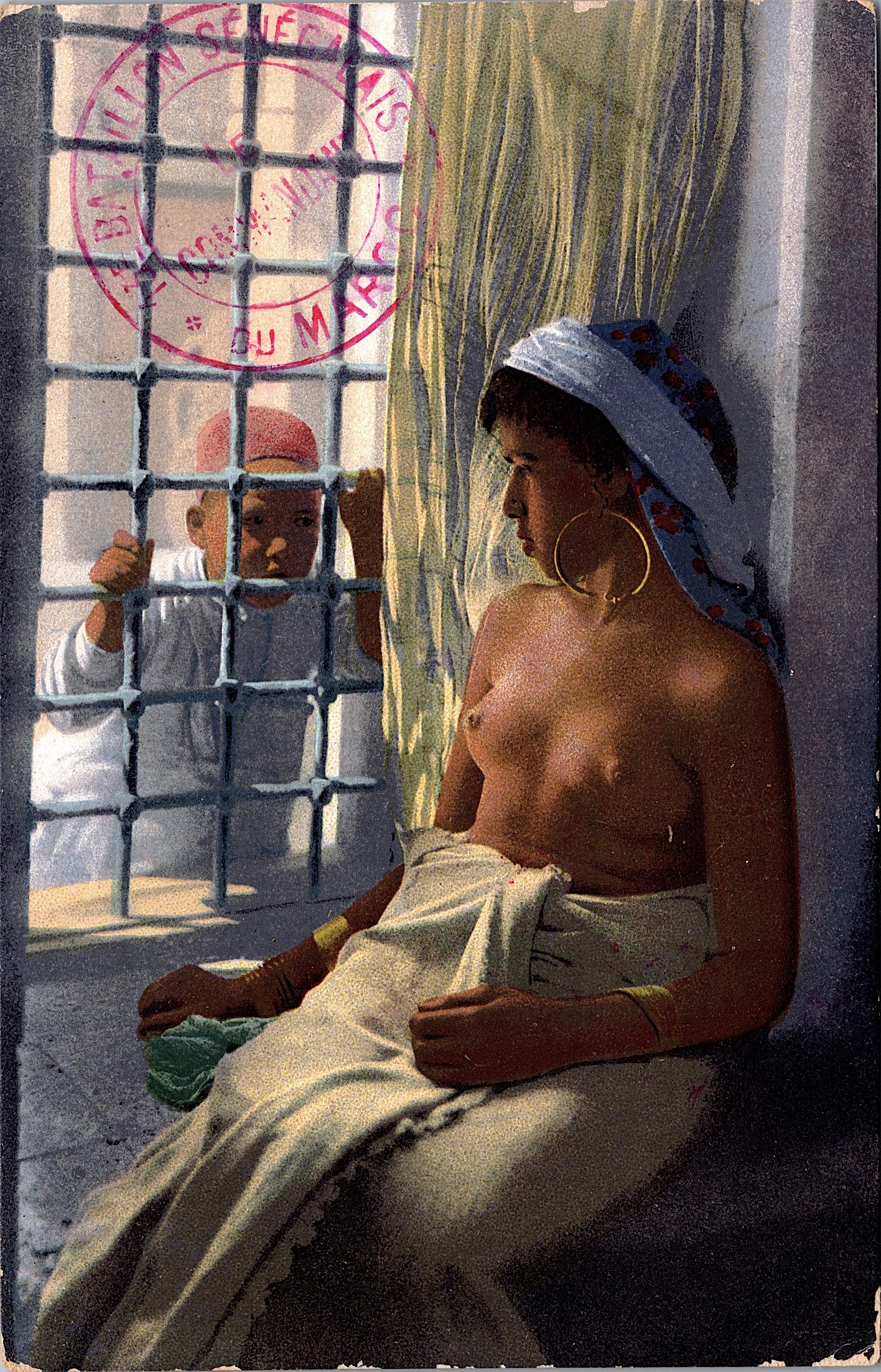 Antique Vintage Postcard Female Nude Morocco: The dimensions of an antique/vintage postcard are Approx. 5.5"x 3.5" (small variances can occur). ABOUT SHIPPING: This lot is located in Boca Raton, Fl and its shipment will be made directly by Arteli