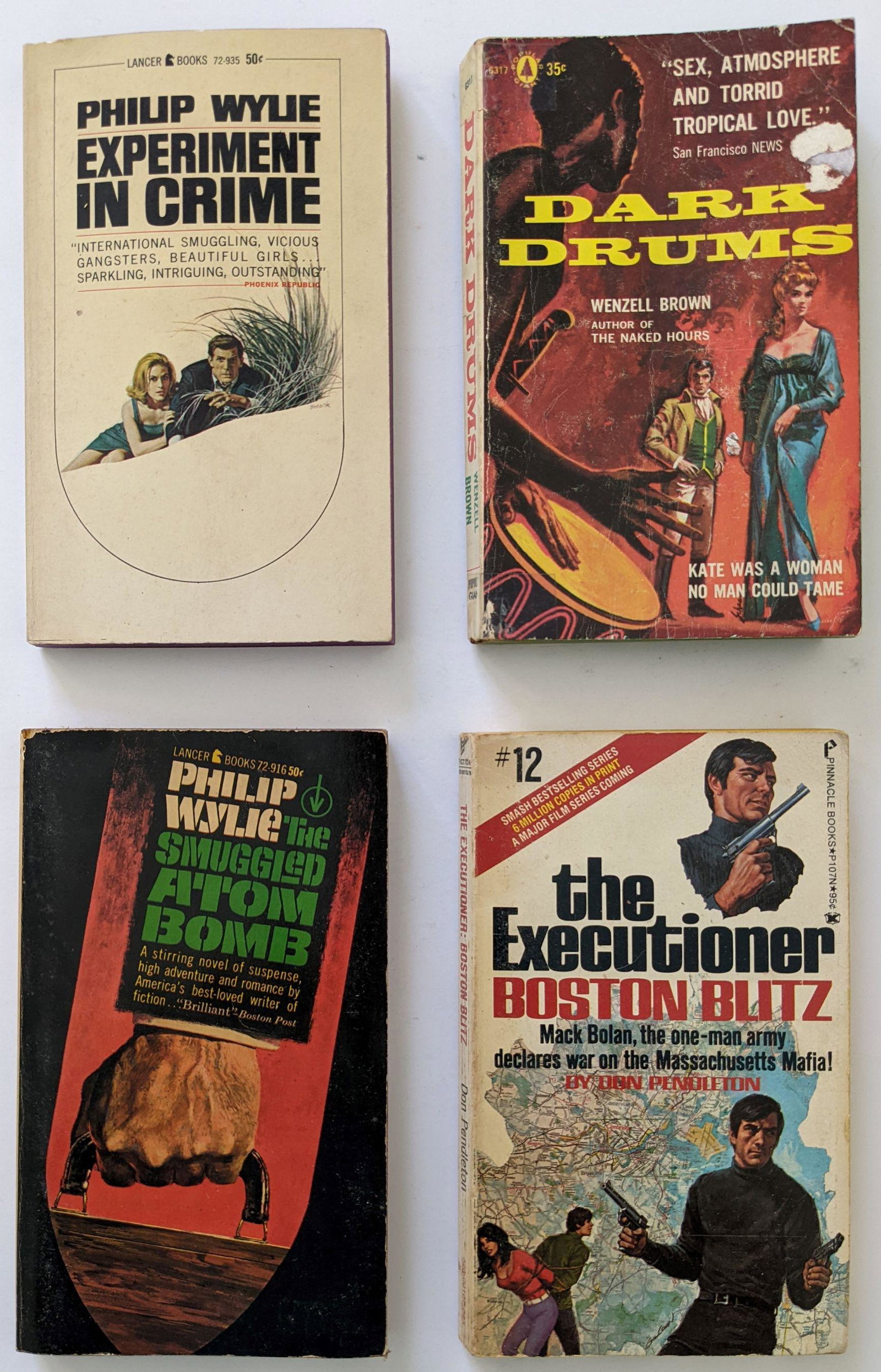 4 Books "EXPERIMENT IN CRIME", "DARK DRUMS", "THE EXECUTIONER"â€¦: The provenance of this item is from a WWII veteran collector in Georgia. This lot is located in Boca Raton, Fl and its shipment will be made directly by Artelisted. Shipping insurance is the responsib