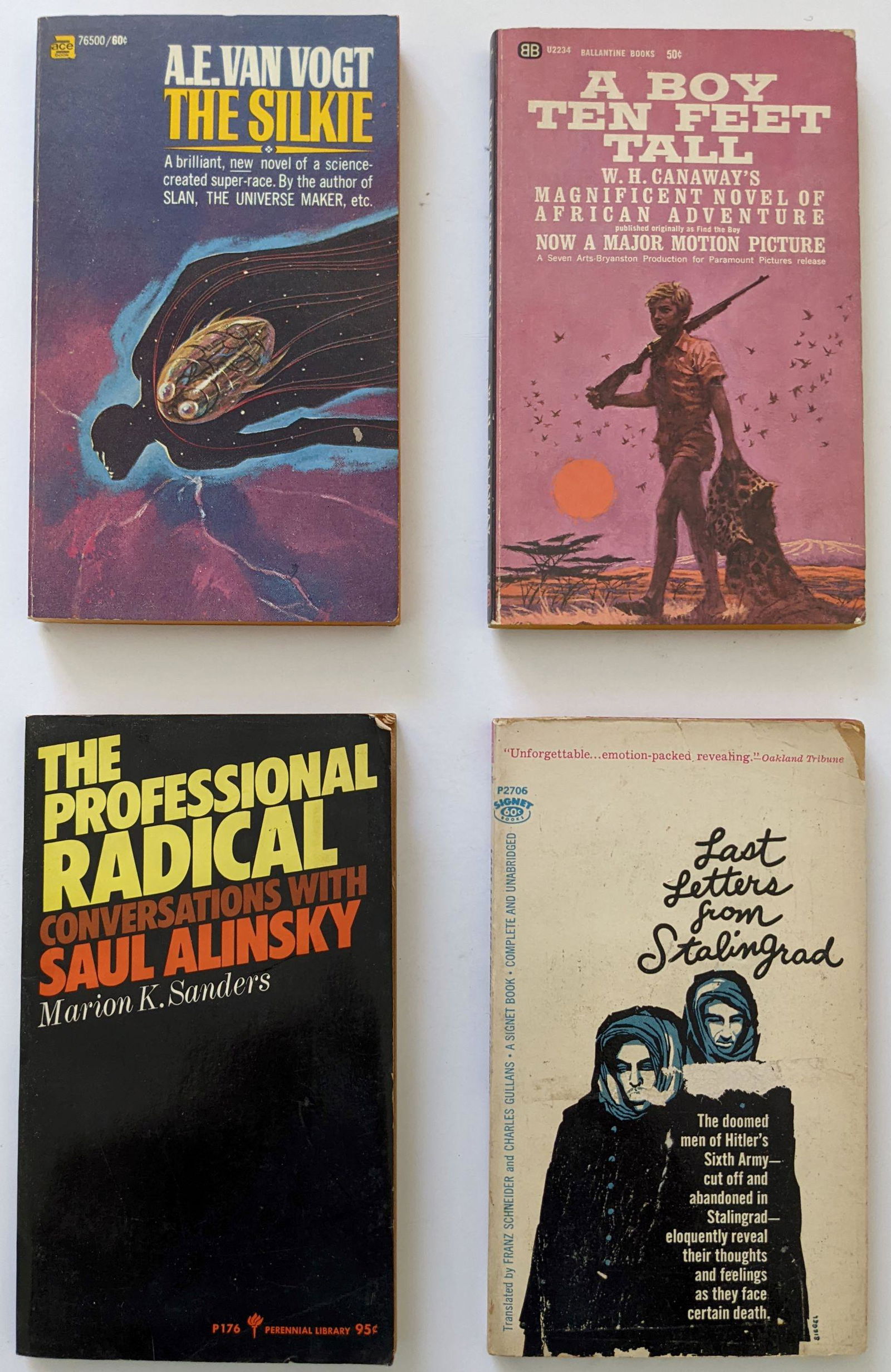 4 Books "THE SILKE", "A BOY TEN FEET TALL", "THE PROFESSIONAL RADICAL" (1 of 5)