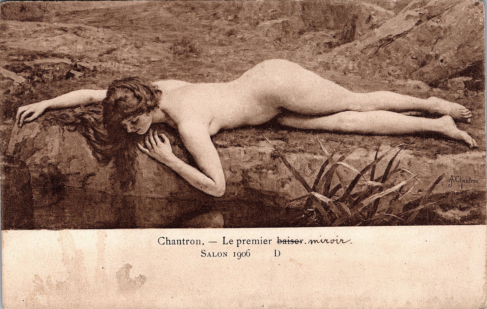 Antique Rare Vintage Postcard Artistic Nude: The dimensions of an antique/vintage postcard are Approx. 5.5"x 3.5" (small variances can occur). ABOUT SHIPPING: This lot is located in Boca Raton, Fl and its shipment will be made directly by Arteli