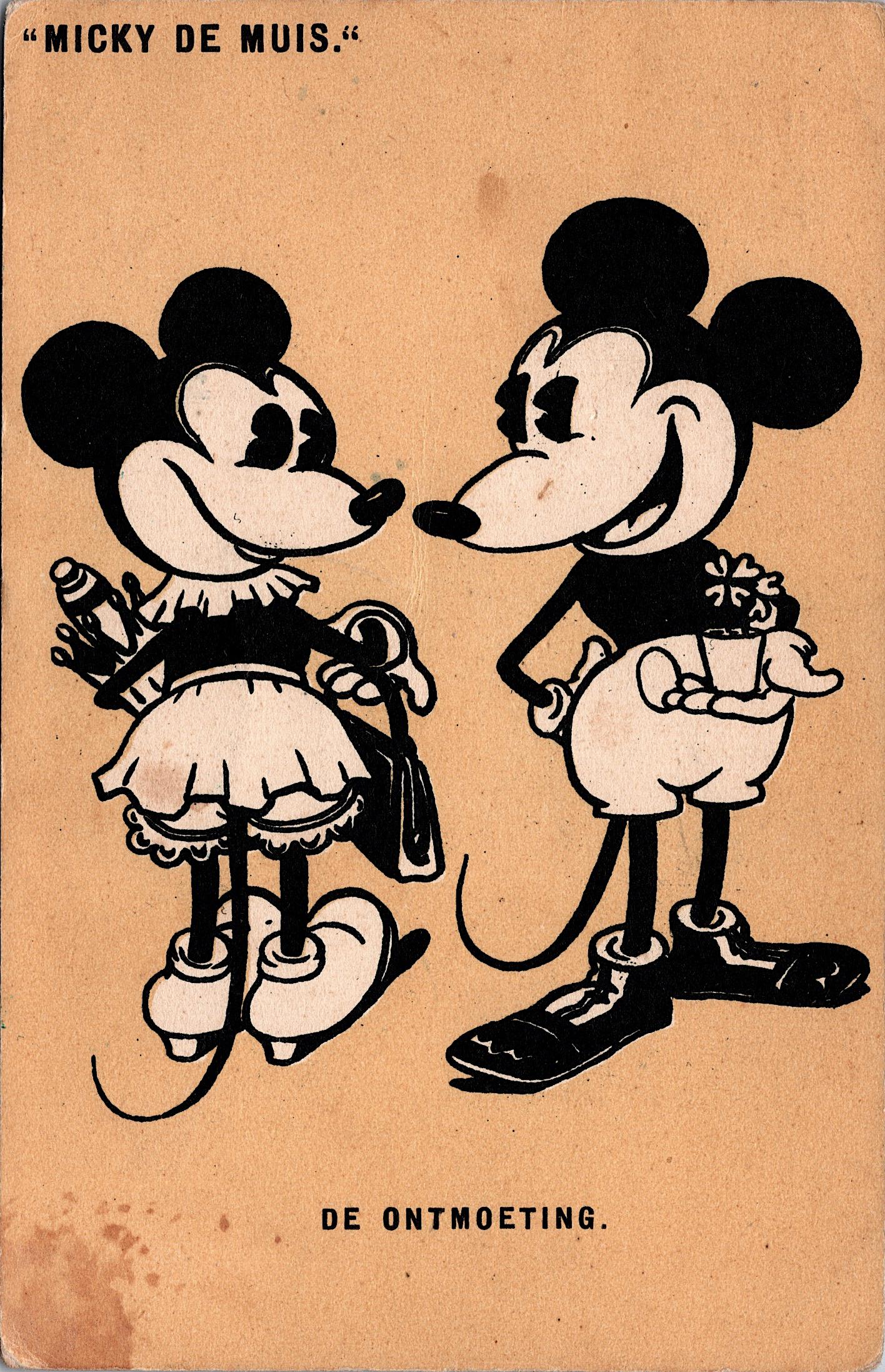 Antique / Vintage Rare Postcard Mickey Disney, 1930s (1 of 2)