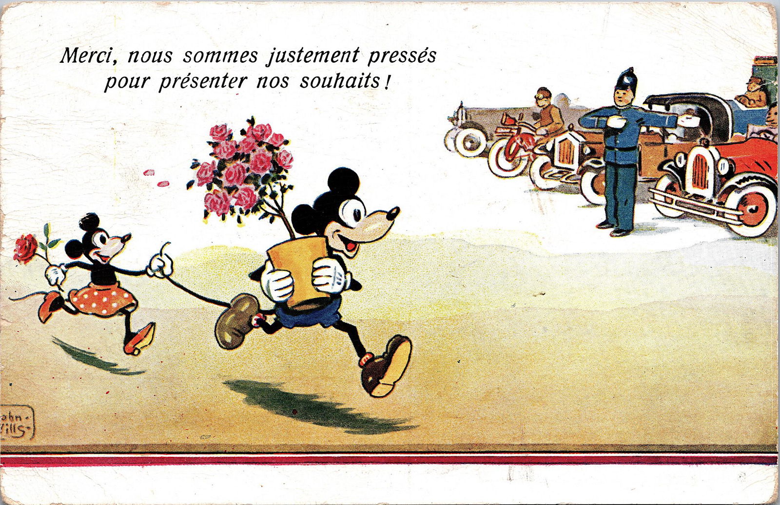 Antique / Vintage Rare Postcard Mickey Disney, 1930s (1 of 2)