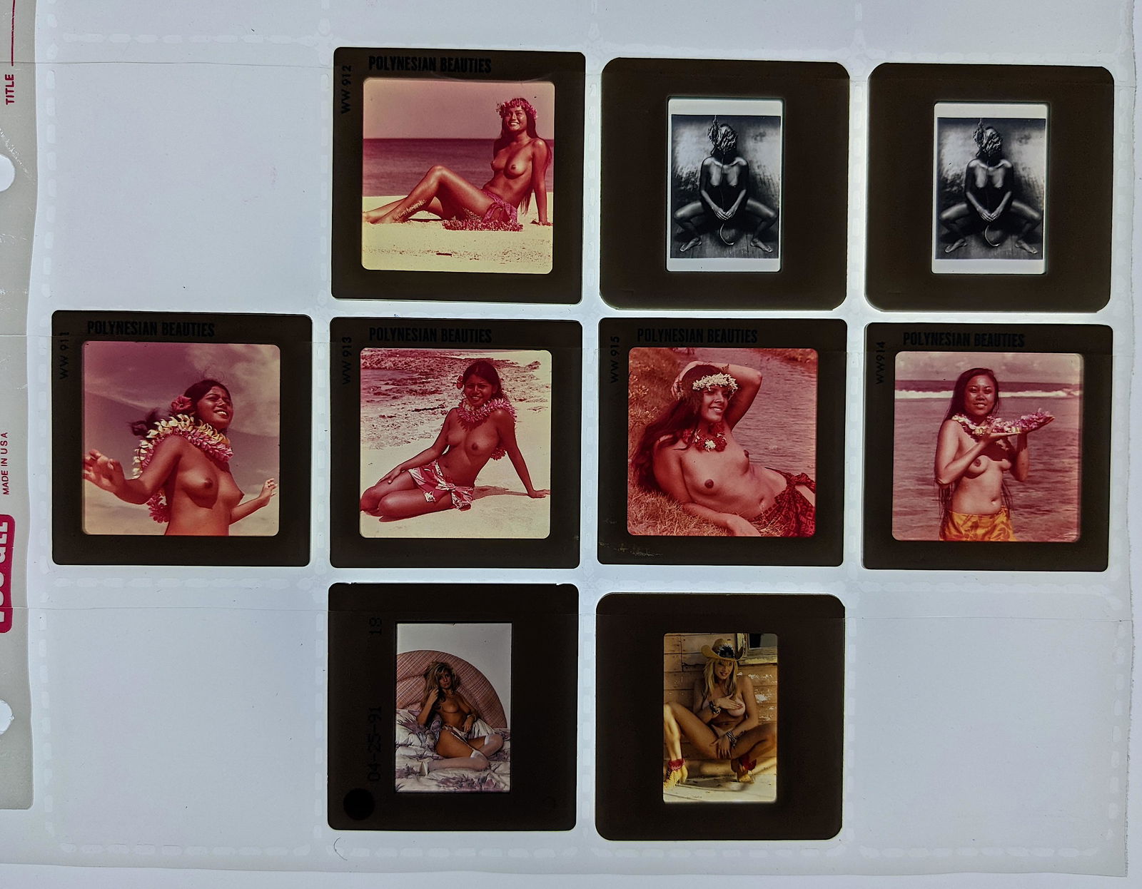 9 Positive Photo Slides Transparency Pin Up Models (1 of 1)