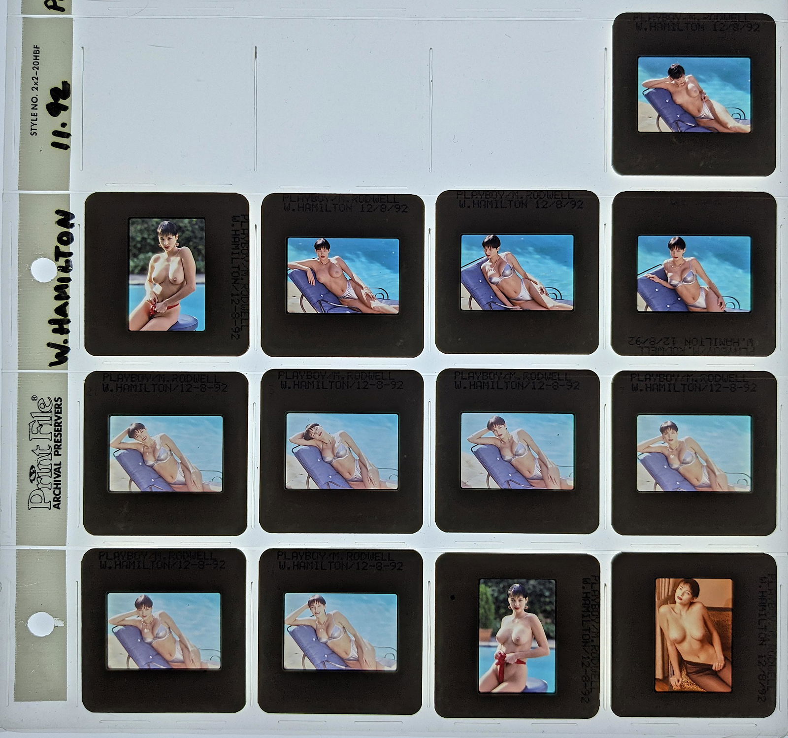 13 Positive Photo Slides Transparency Pin Up W. Hamilton (1 of 1)