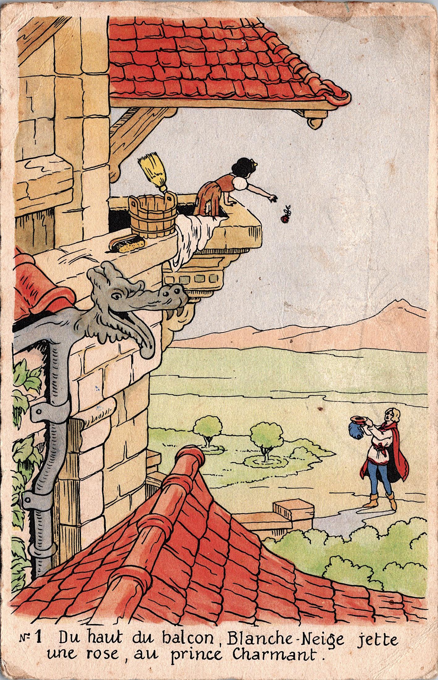 Vintage Rare Walt Disney Postcard Snow White 1920s - 1950s (1 of 2)