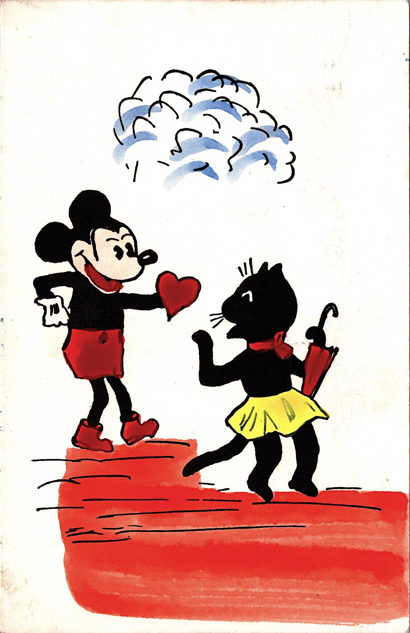 Vintage Walt Disney Postcard Mickey Mouse 1920s - 1950s (1 of 2)