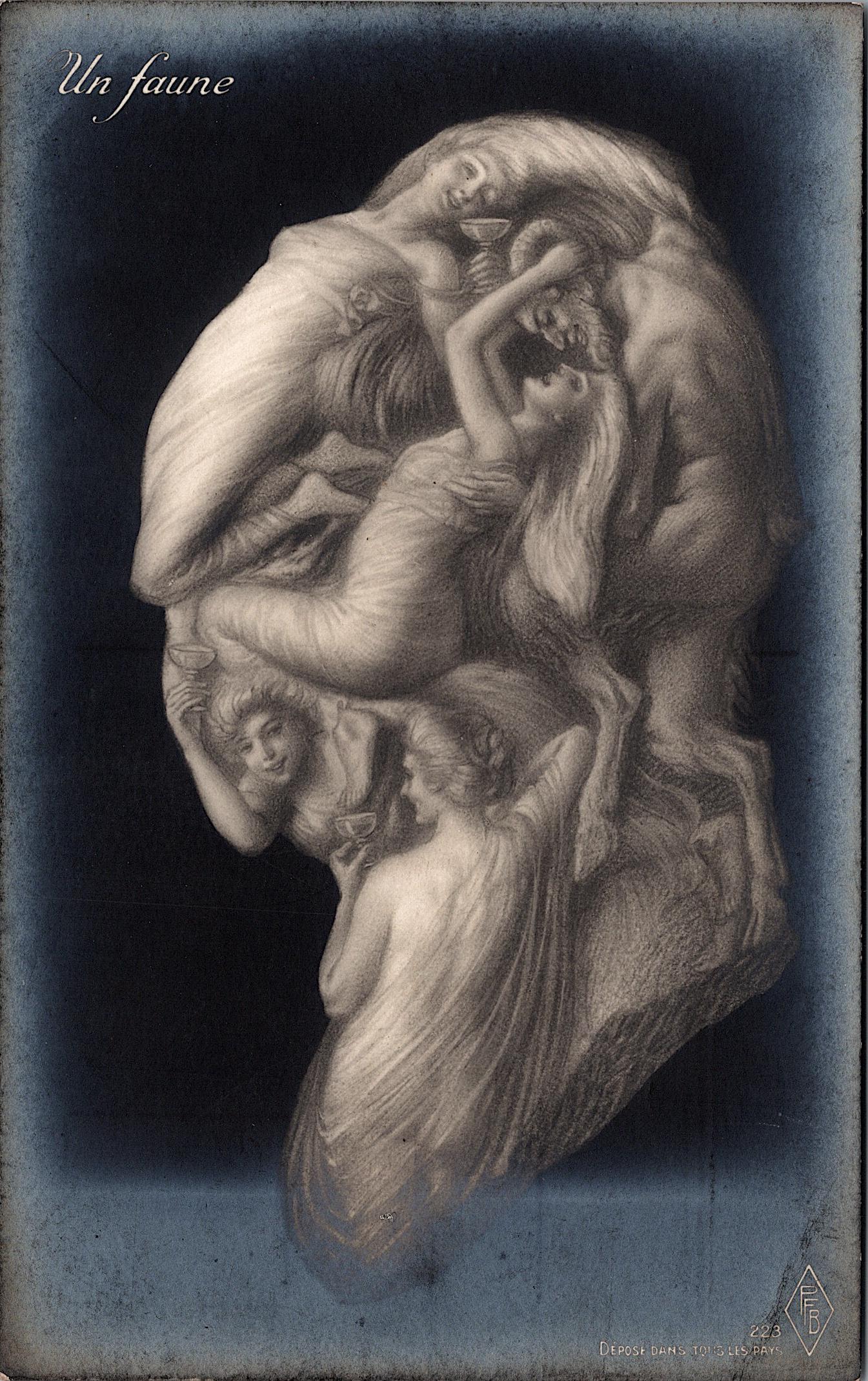 Rare Real Photo Postcard Nudes Surrealism (1 of 2)