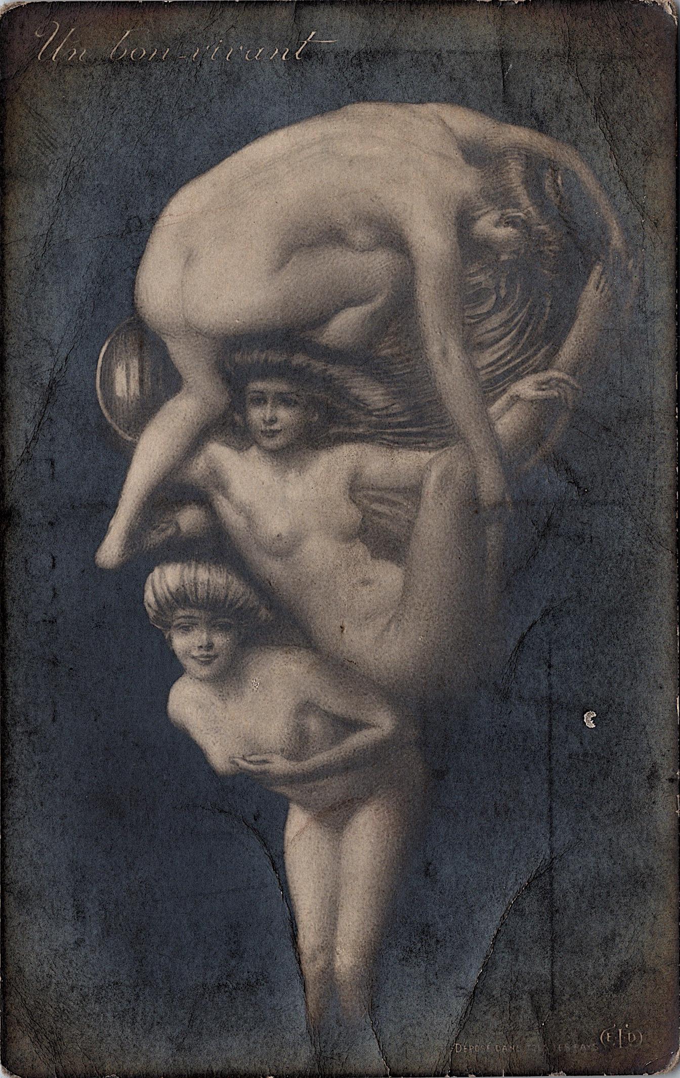 Rare Real Photo Postcard Nudes Surrealism (1 of 2)