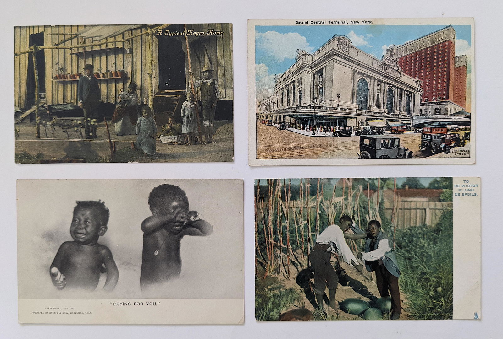 Vintage Antique Set with 4 African American Postcards (1 of 2)