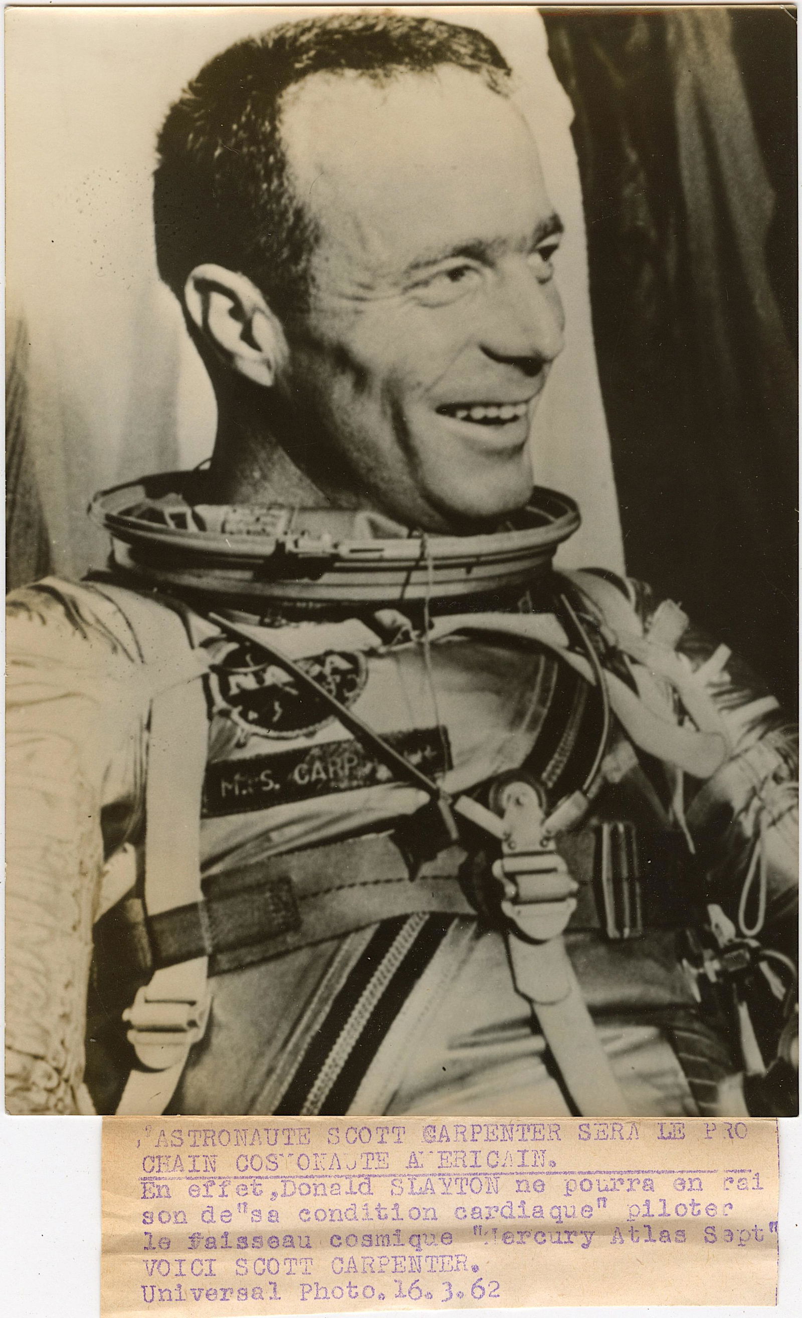 Iconic Press Photo Astronaut NASA Space SCOTT CARPENTER (1 of 2)