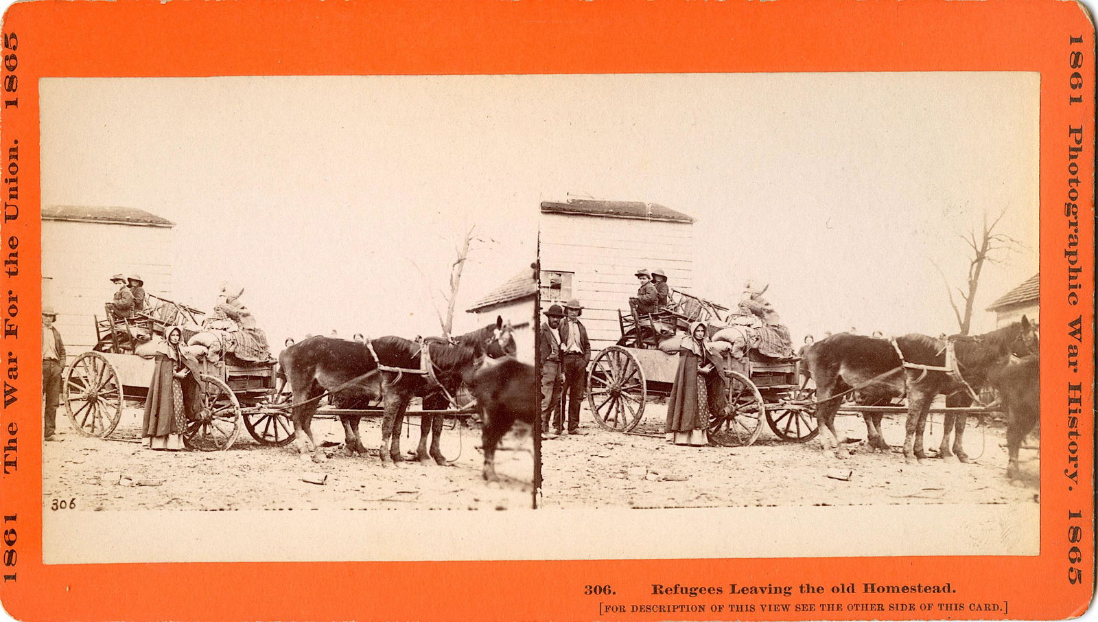 Antique Real Photo Stereoview Civil War Refugees (1 of 2)