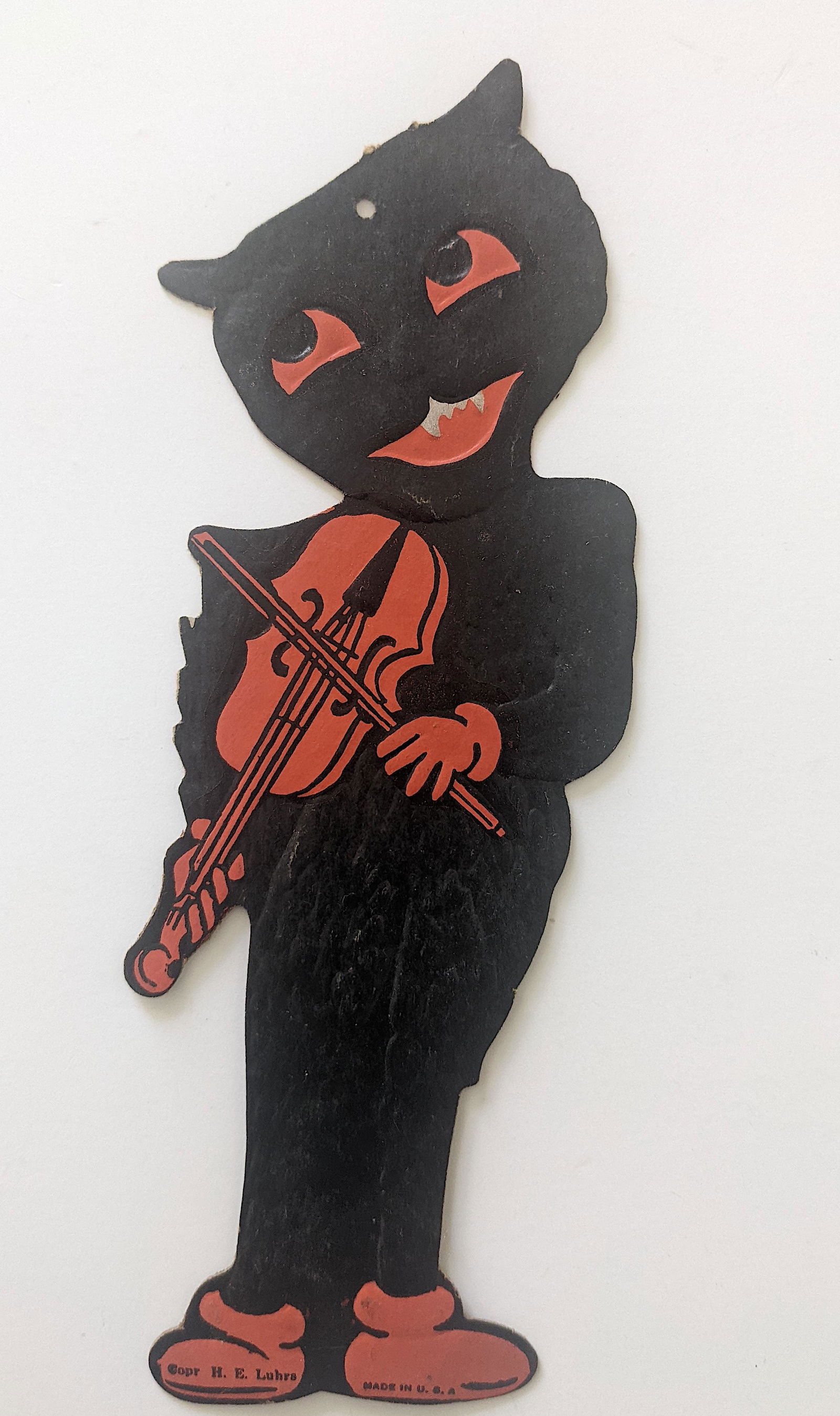 Vintage Halloween Die Cut Cat Decoration (1 of 3)