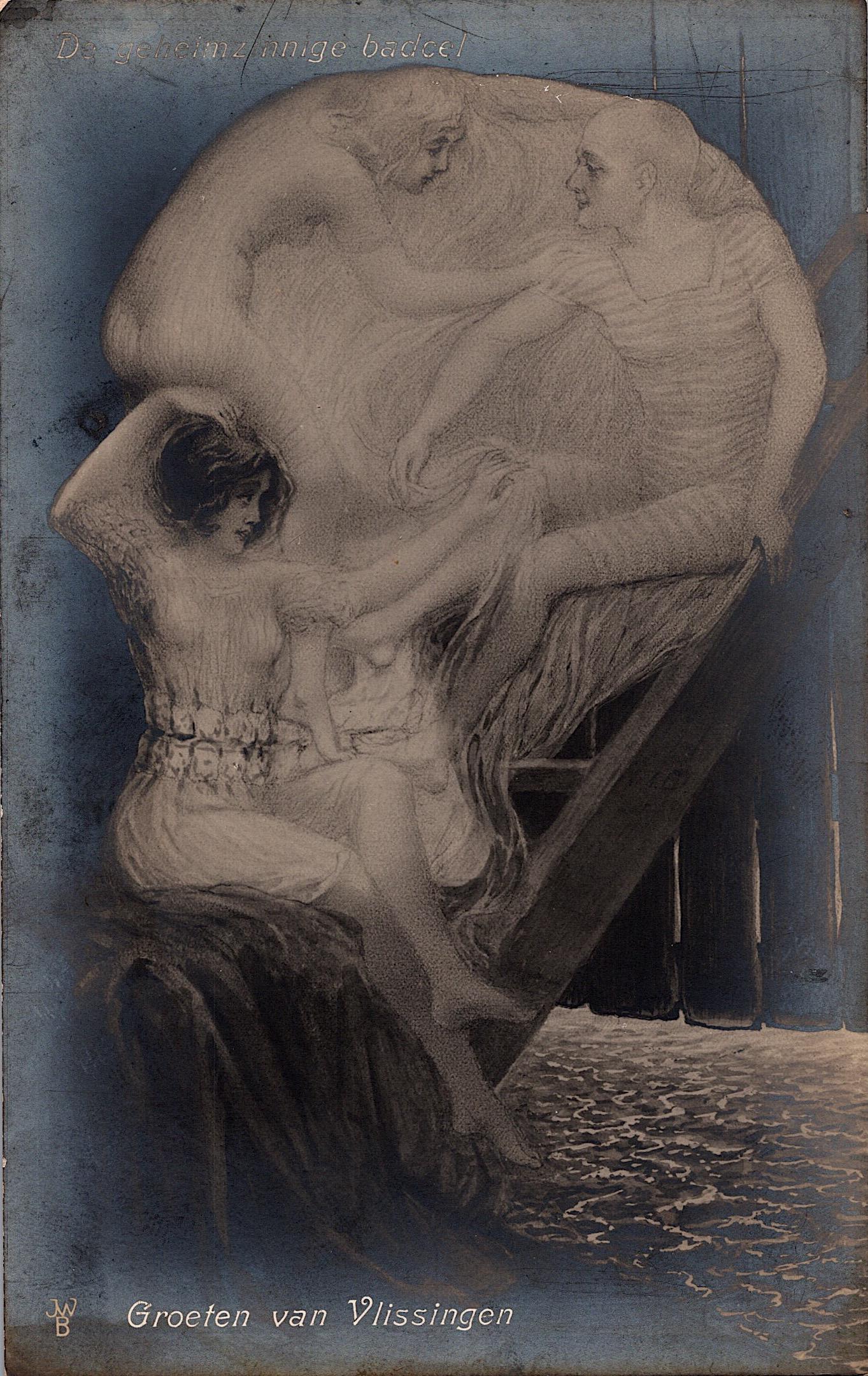 Rare Real Photo Postcard Nudes Surrealism (1 of 2)